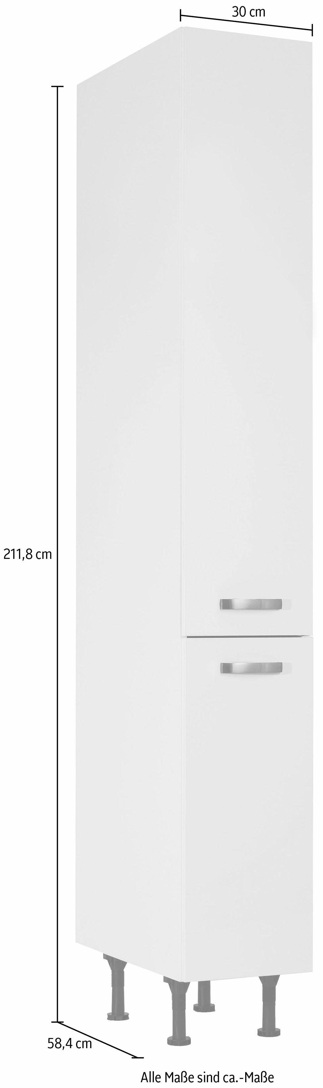 OPTIFIT Apothekerskast Cara met 2 volledig uittrekbare laden en 5 legplanken, in hoogte verstelbare poten, breedte 30 cm