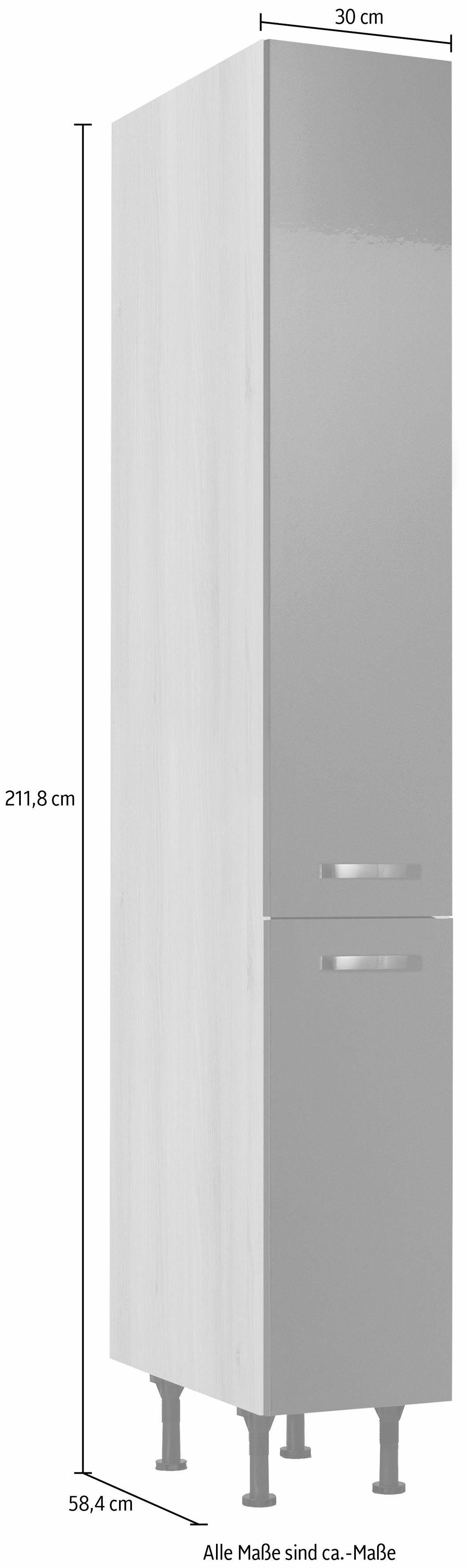 OPTIFIT Apothekerskast Cara met 2 volledig uittrekbare laden en 5 legplanken, in hoogte verstelbare poten, breedte 30 cm