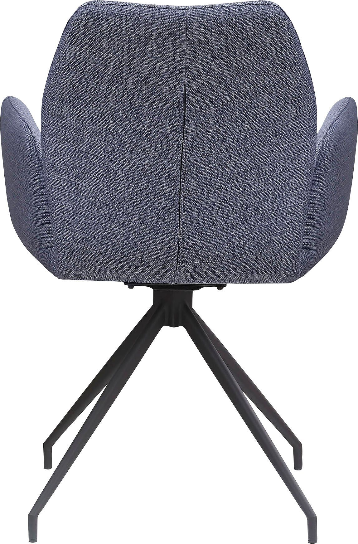 SalesFever Eetkamerstoel Taormina armstoel, frame zwart Eetkamerstoel met 180° draaifunctie (1 stuk)