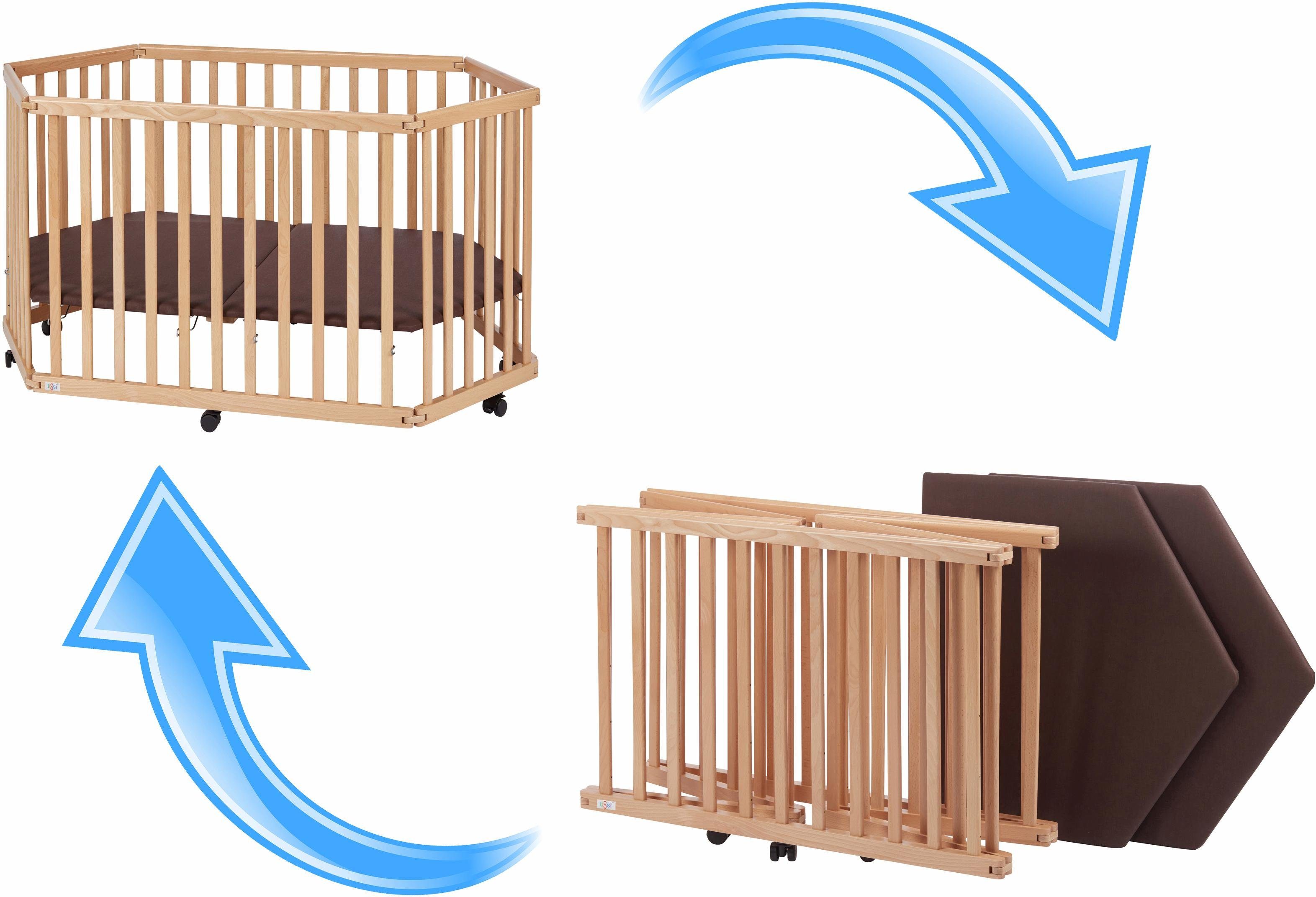 tiSsi® Box Naturel-beuken, 6-hoekig inklapbaar, made in europe