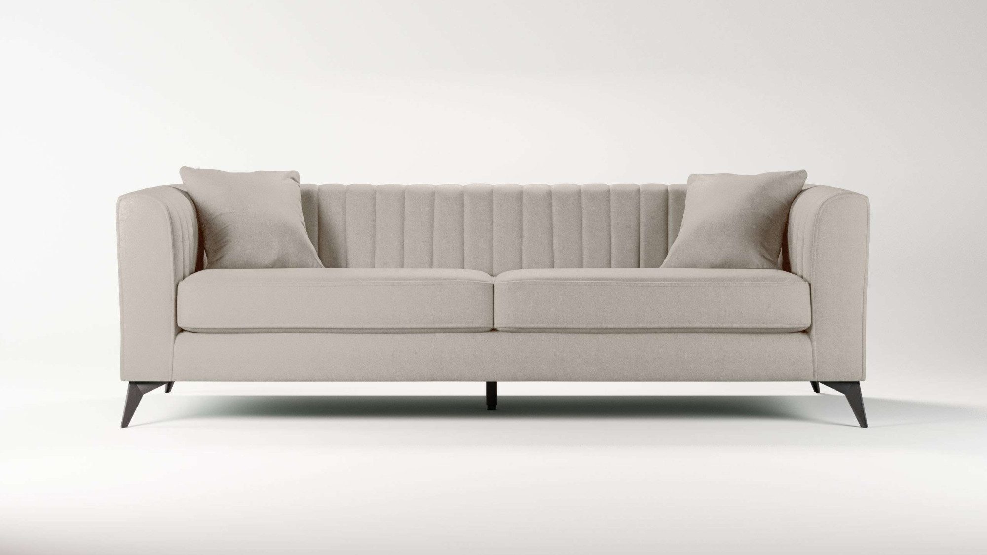 Places of Style 4-zitsbank MATTHEW elegant designsofa, afmetingen B/D/H: 231/86/74 cm XXL, stiksels in de rug, losse zitkussens, inclusief 2. sierkussen