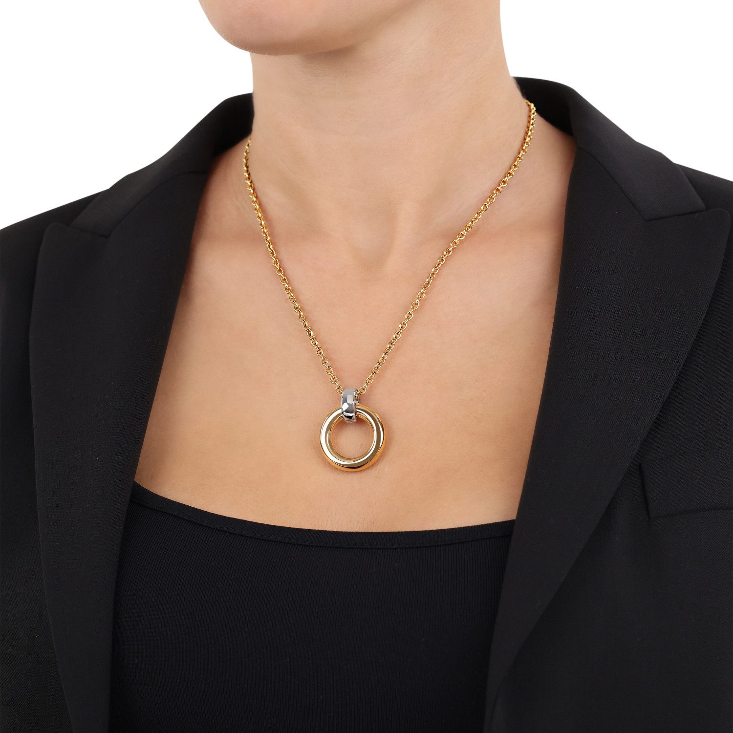 Joop! Ketting met hanger Cirkel met zirkoon (synthetisch)