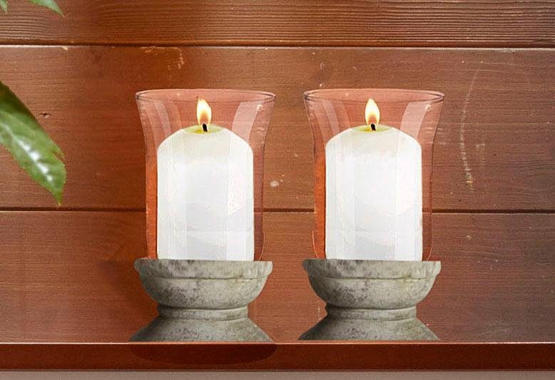 Home affaire Windlicht Antiek-windlicht (set, 2 stuks)