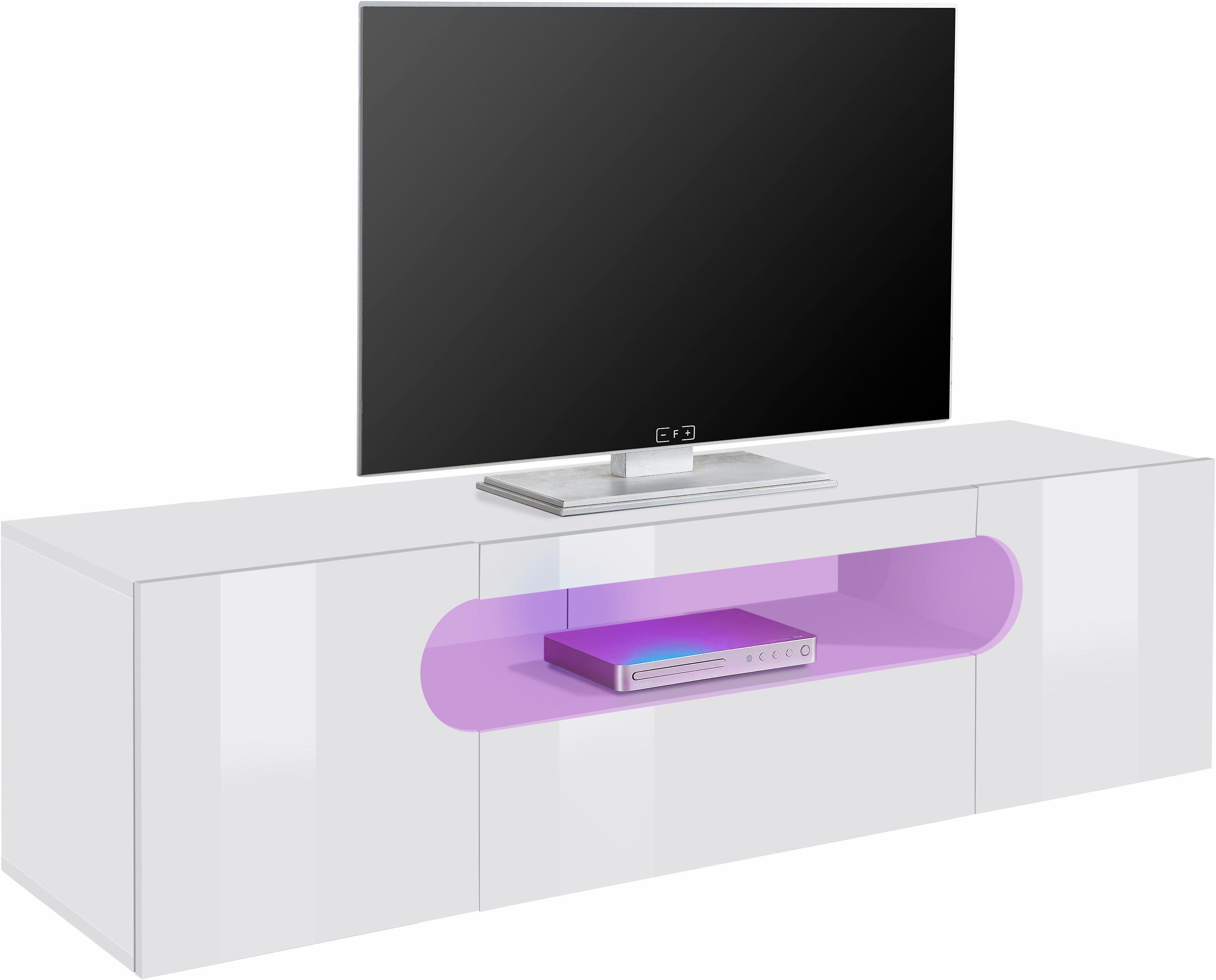 INOSIGN Tv-meubel Real, lowboard, TV-meubel, TV-meubels, breedte 150 compleet hoogglans gelakt