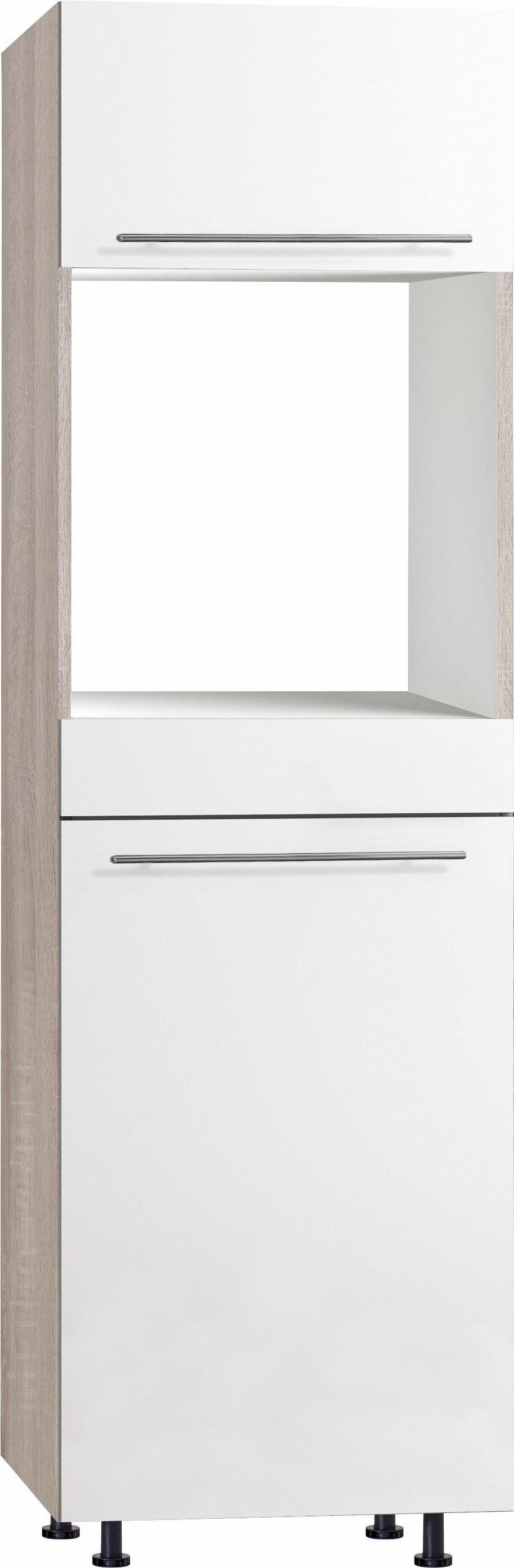 OPTIFIT Oven-/koelkastombouw Bern 60 cm breed, 212 cm hoog, met in hoogte verstelbare stelpoten ombouwkasten wit