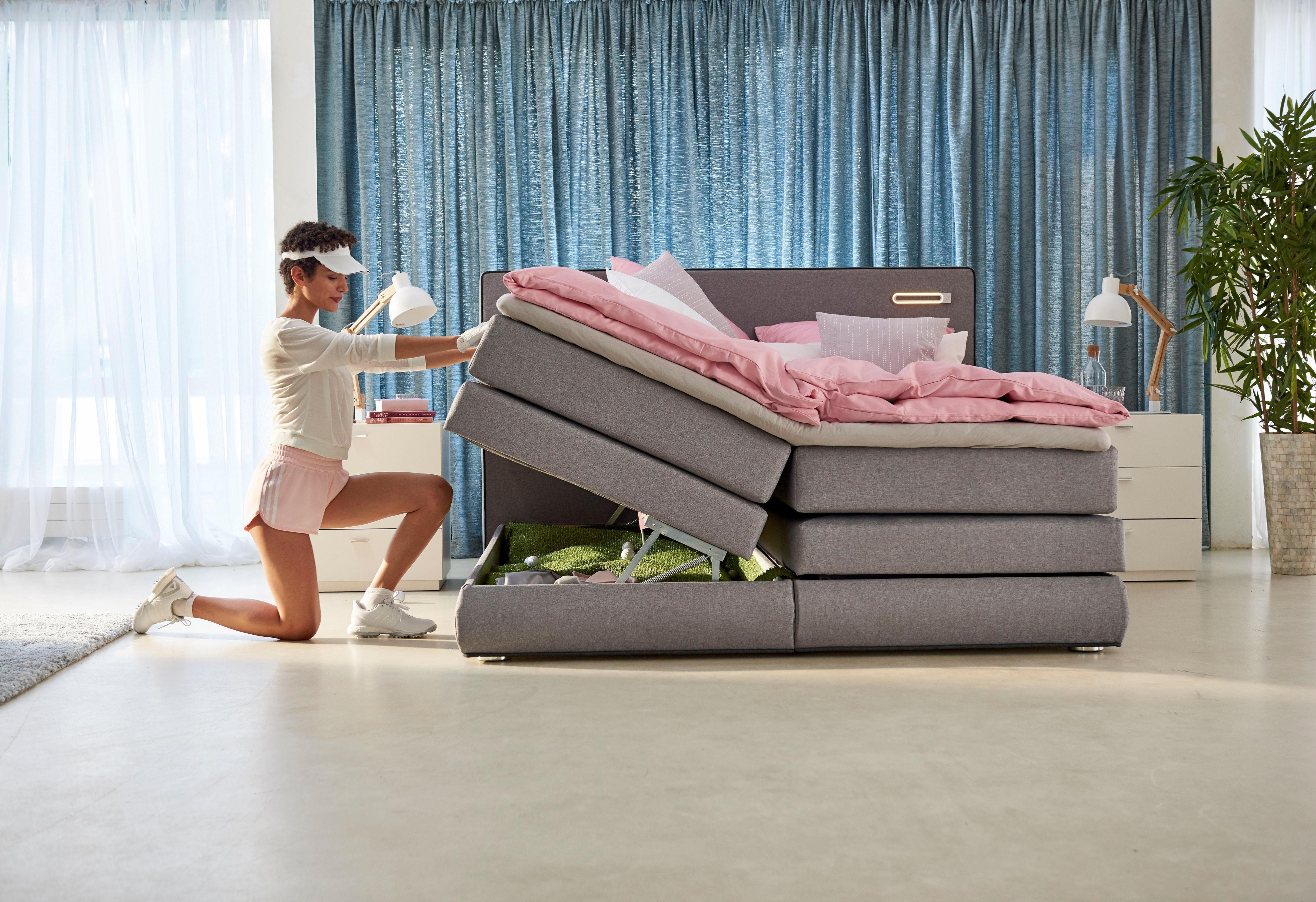 COLLECTION AB Boxspring Ninoni incl. bedlade, topper en optioneel met led-verlichting