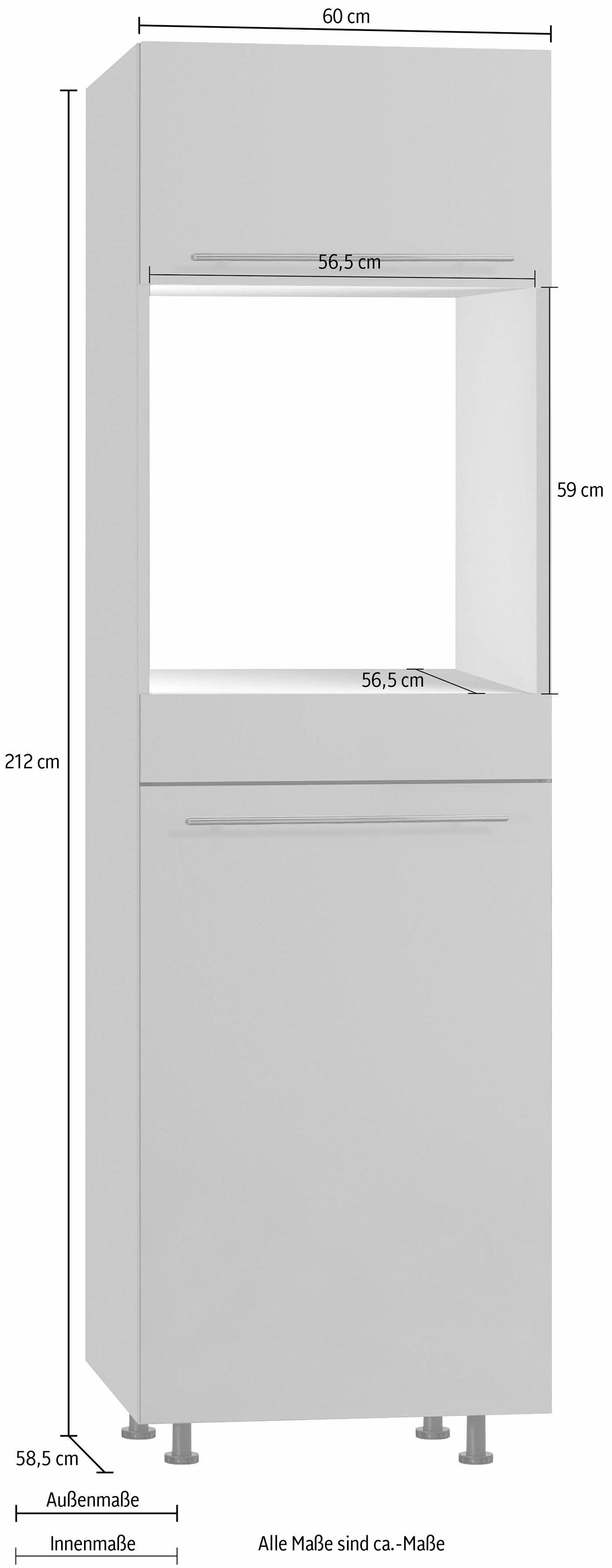 OPTIFIT Oven-/koelkastombouw Bern 60 cm breed, 212 cm hoog, met in hoogte verstelbare stelpoten