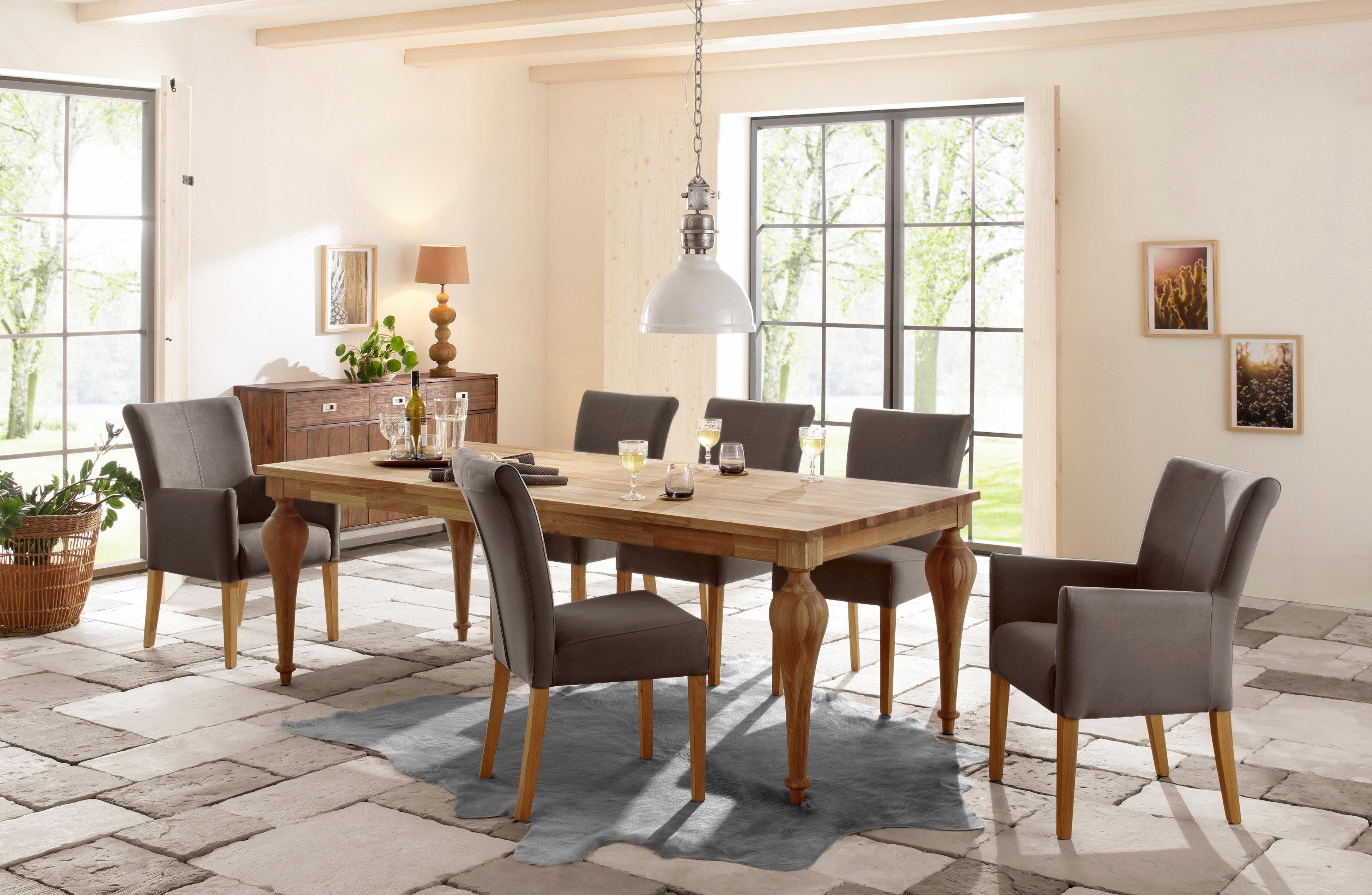 Home affaire Stoel met armleuningen King BESTSELLER! Eetkamerstoel met comfortabele bekleding, eetkamerstoel met armleuningen