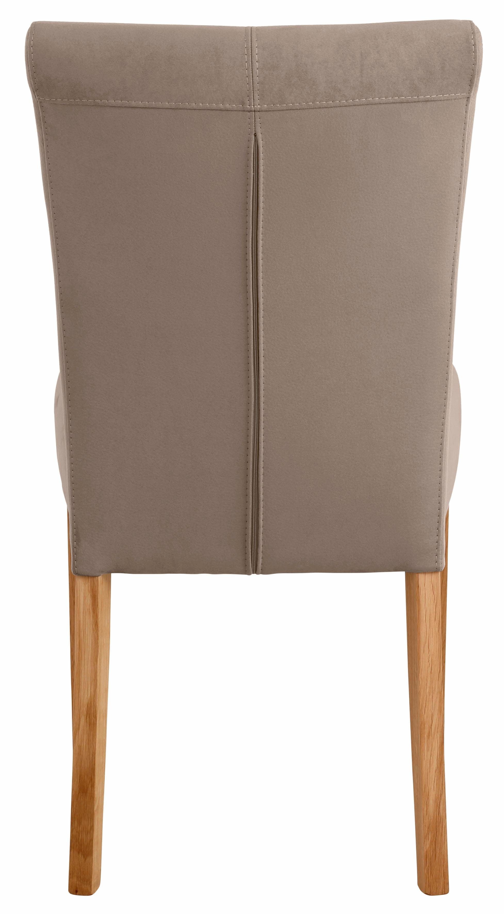 Home affaire Eetkamerstoel Queen Polsterstoel BESTSELLER verschillende type bekleding, massief houten onderstel (set)