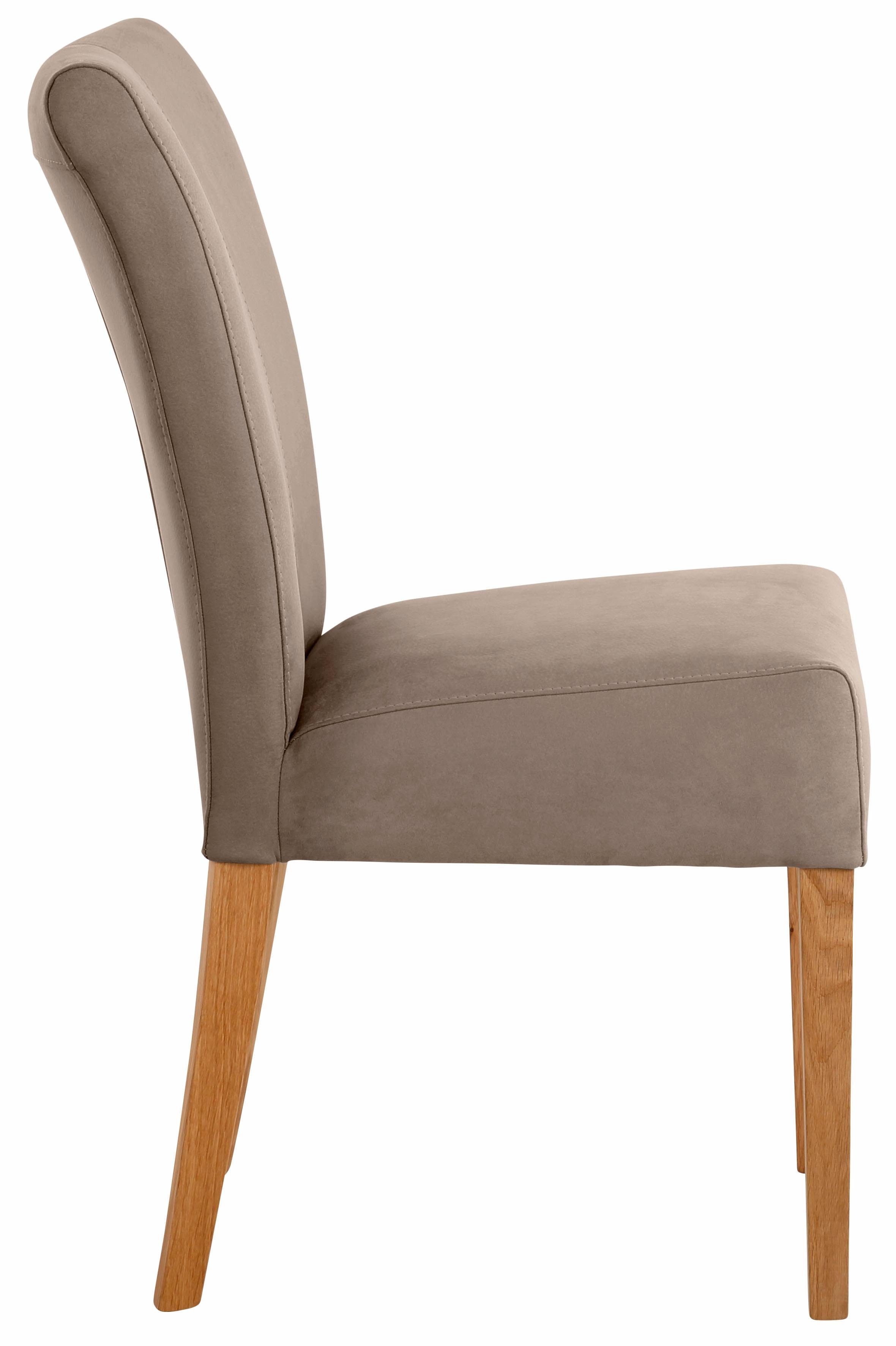 Home affaire Eetkamerstoel Queen Polsterstoel BESTSELLER verschillende type bekleding, massief houten onderstel (set)