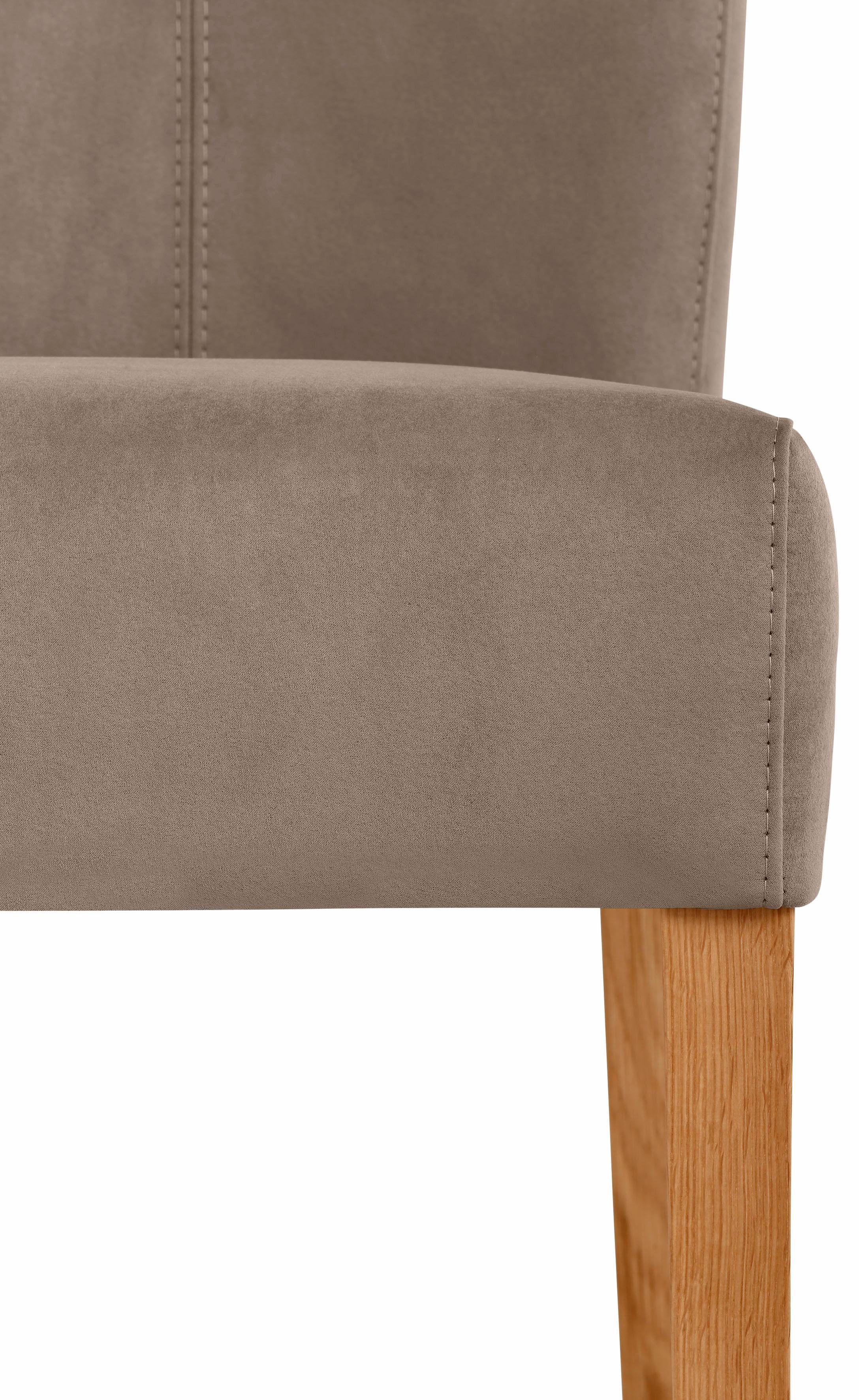 Home affaire Eetkamerstoel Queen Polsterstoel BESTSELLER verschillende type bekleding, massief houten onderstel (set)