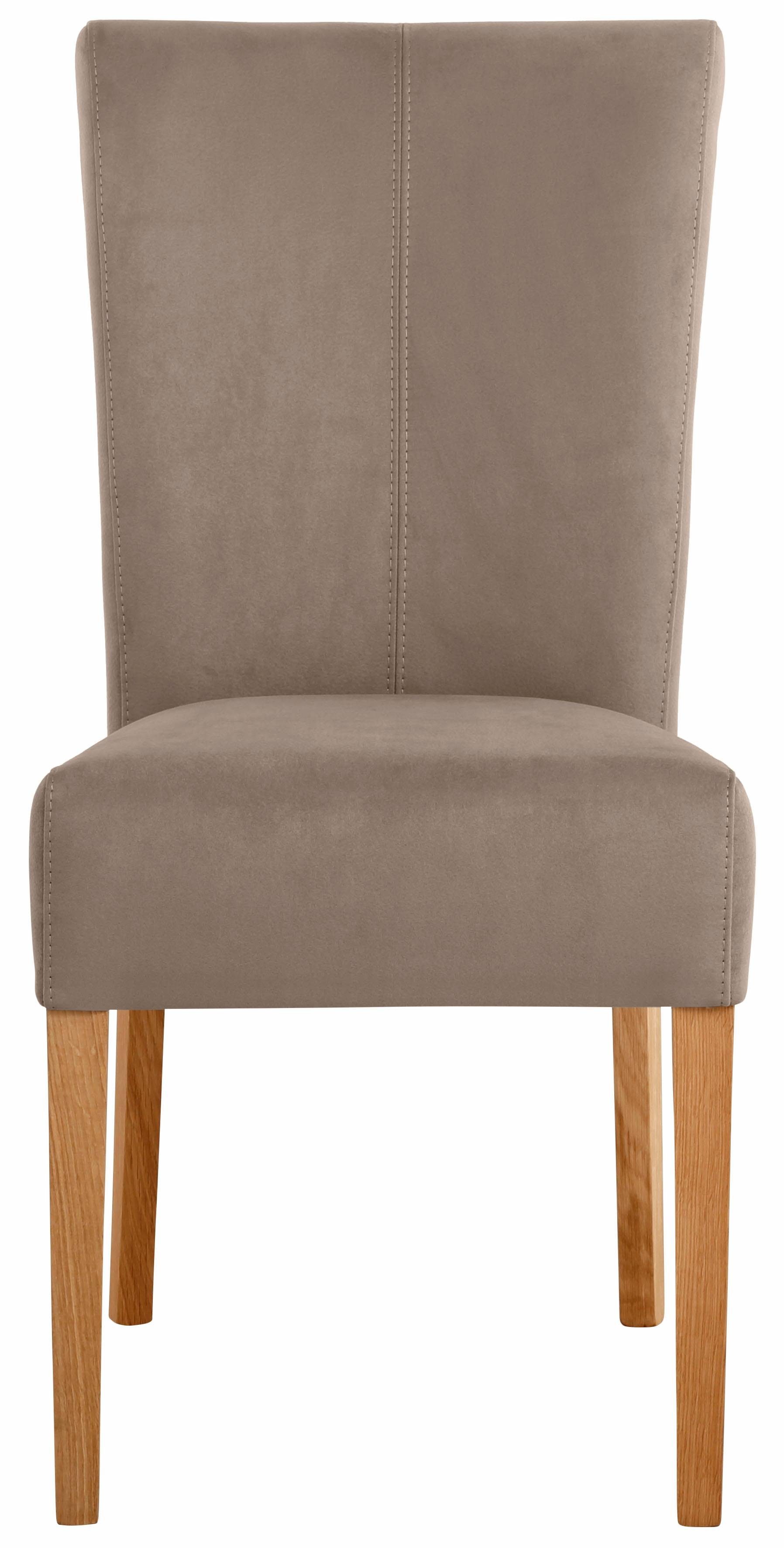 Home affaire Eetkamerstoel Queen Polsterstoel BESTSELLER verschillende type bekleding, massief houten onderstel (set)