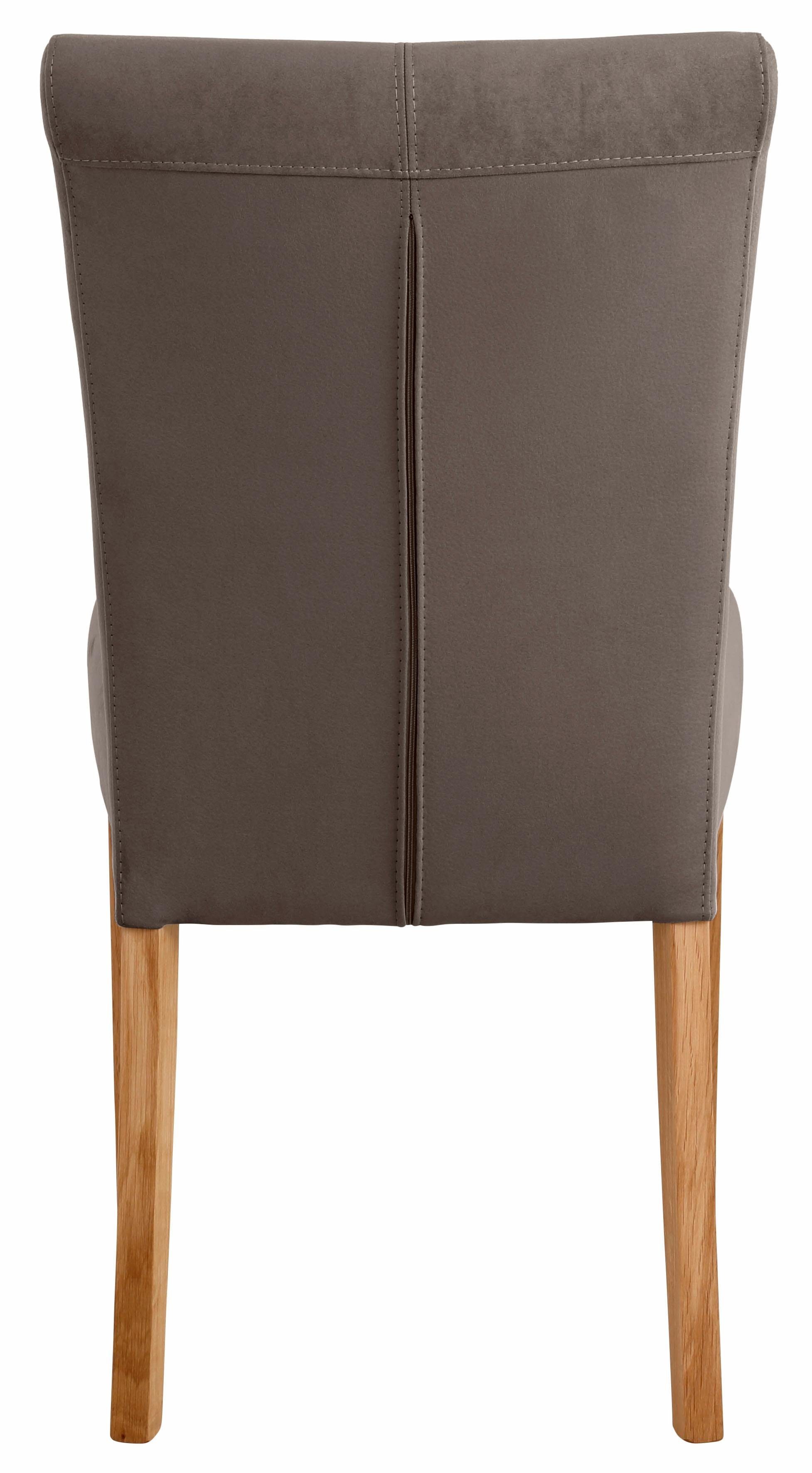 Home affaire Eetkamerstoel Queen Polsterstoel BESTSELLER verschillende type bekleding, massief houten onderstel (set)
