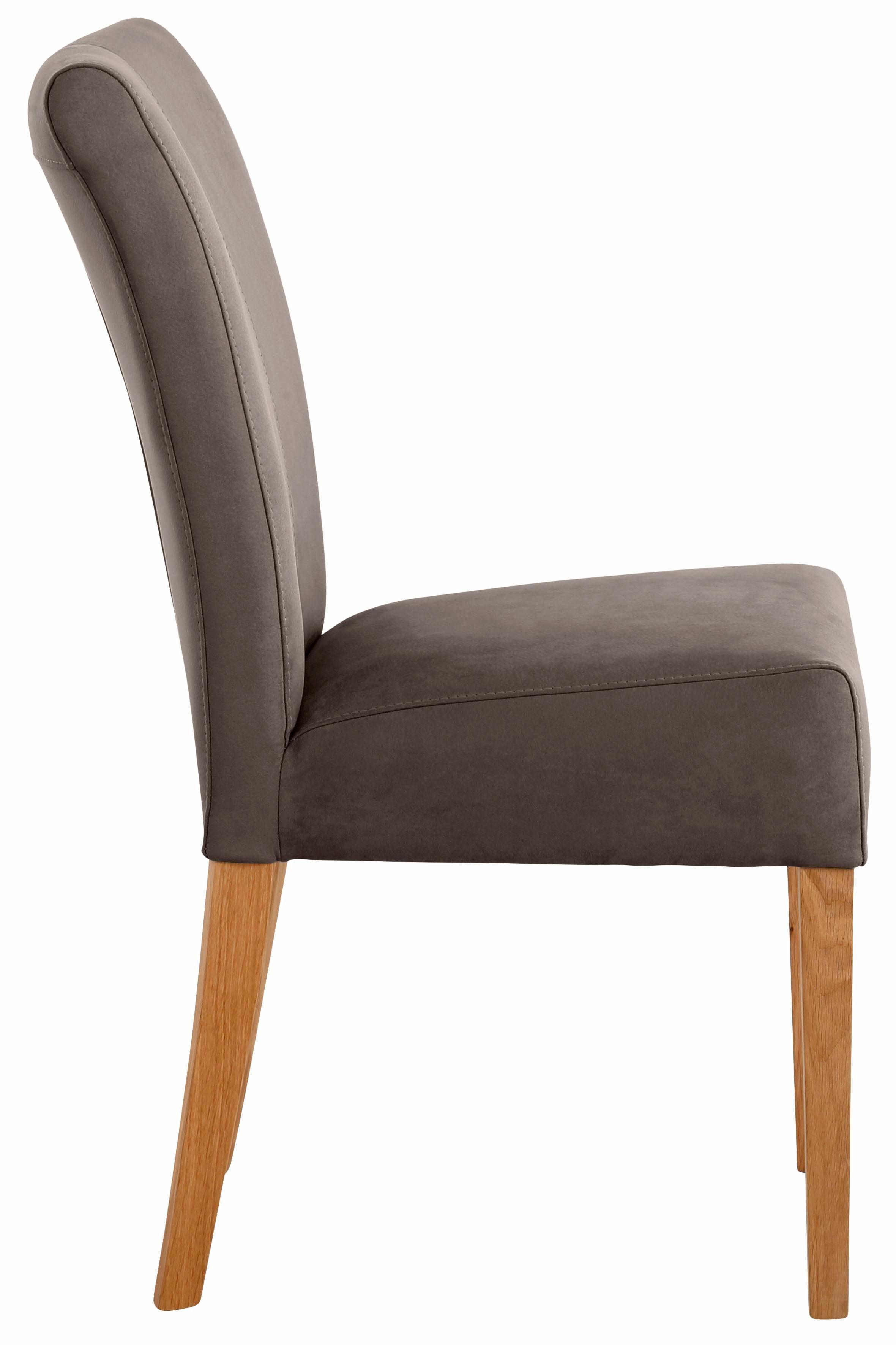 Home affaire Eetkamerstoel Queen Polsterstoel BESTSELLER verschillende type bekleding, massief houten onderstel (set)