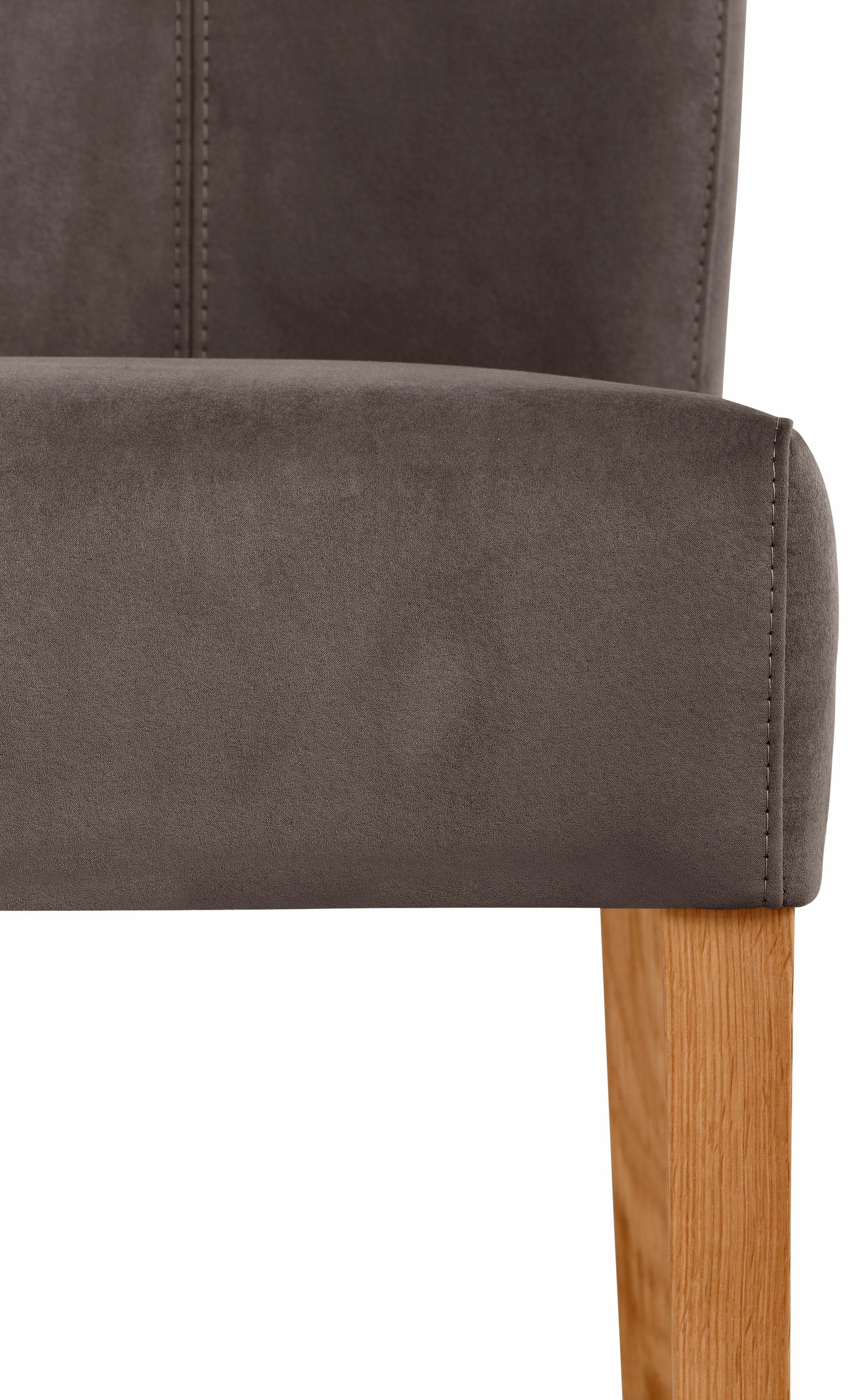 Home affaire Eetkamerstoel Queen Polsterstoel BESTSELLER verschillende type bekleding, massief houten onderstel (set)