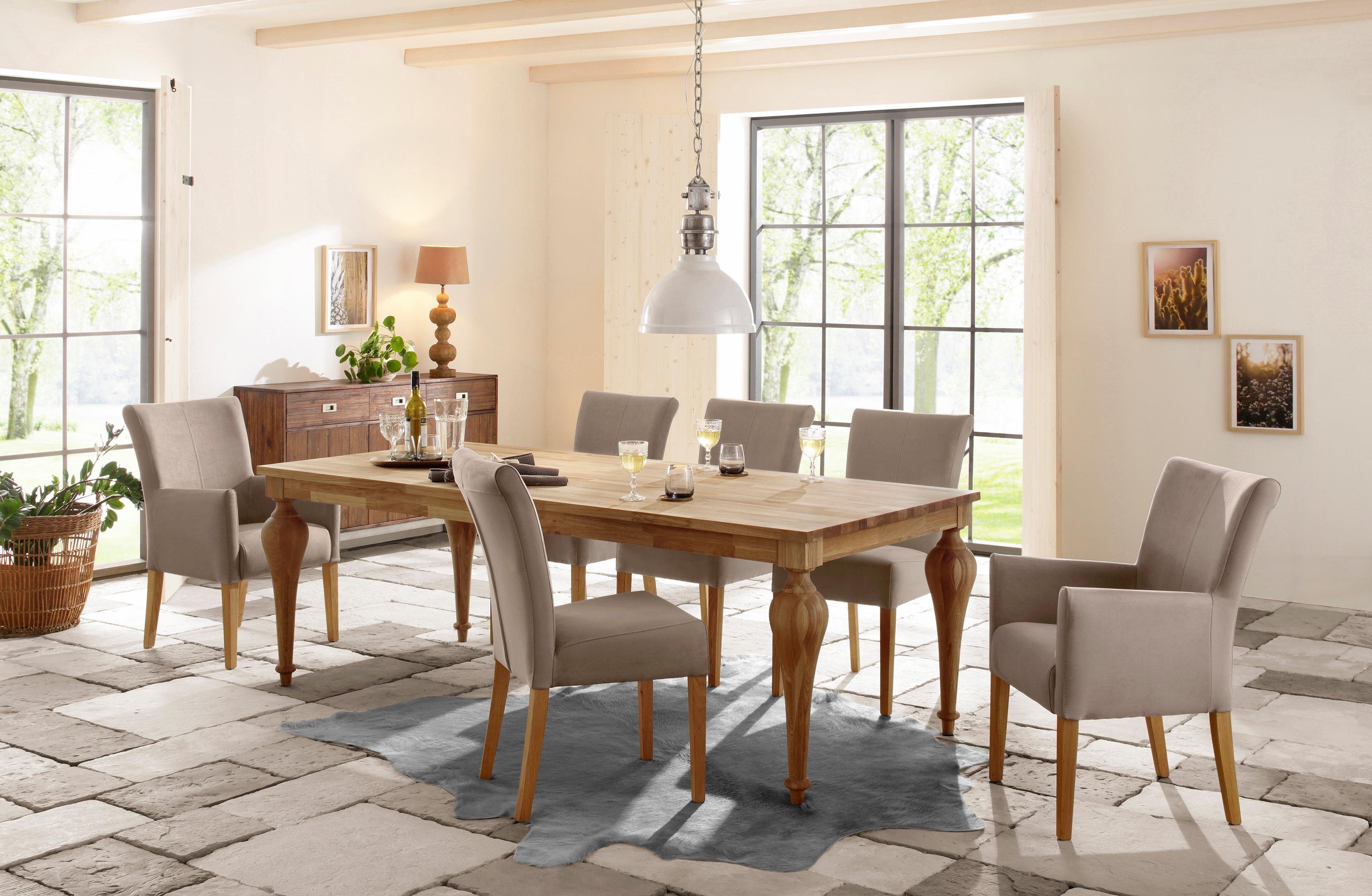 Home affaire Stoel met armleuningen King BESTSELLER! Eetkamerstoel met comfortabele bekleding, eetkamerstoel met armleuningen