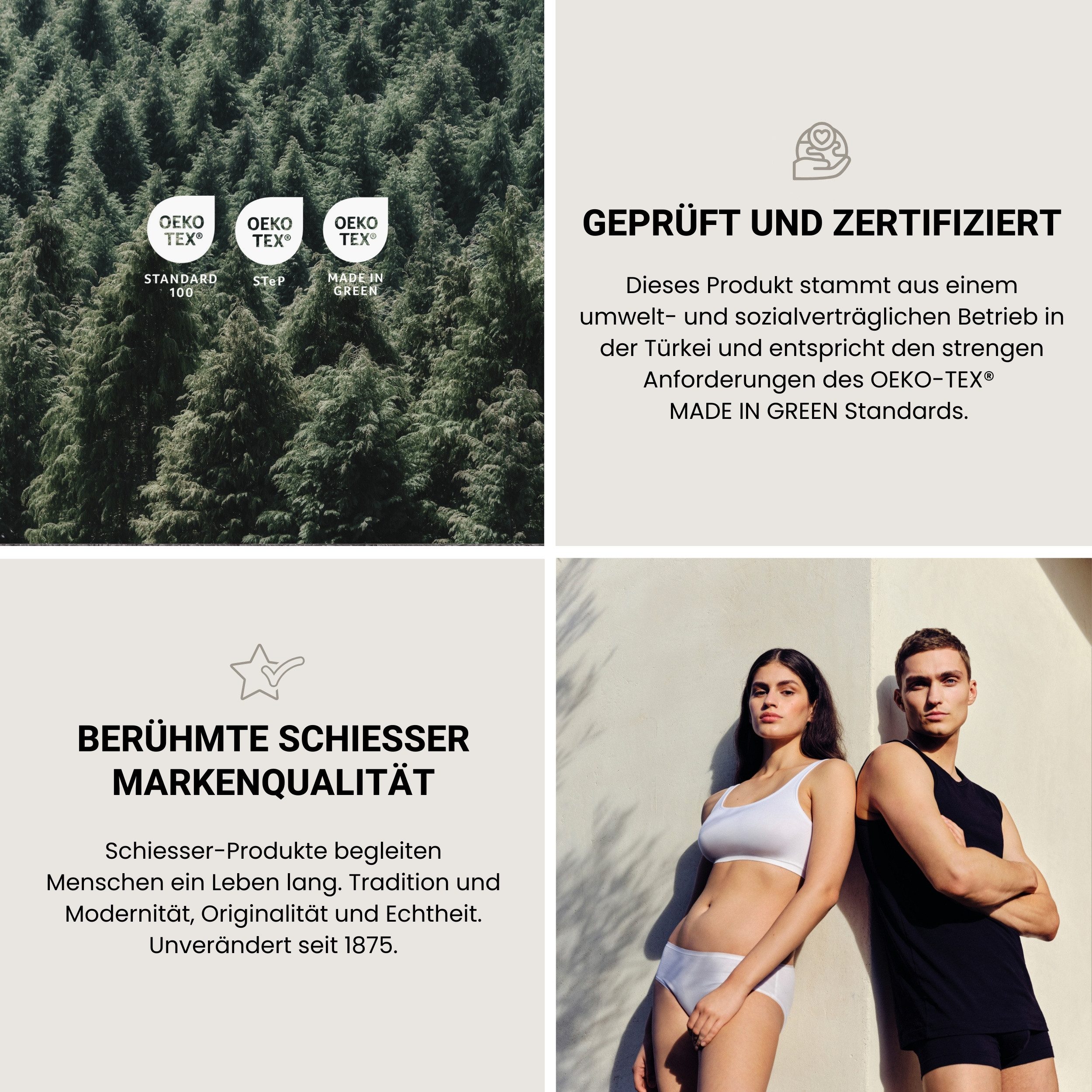 Schiesser Hoeslaken Flexi van 95% katoen en 5% elastaan in topkwaliteit geschikt voor hoge matrassen en boxspringbedden, made in green (1 stuk)