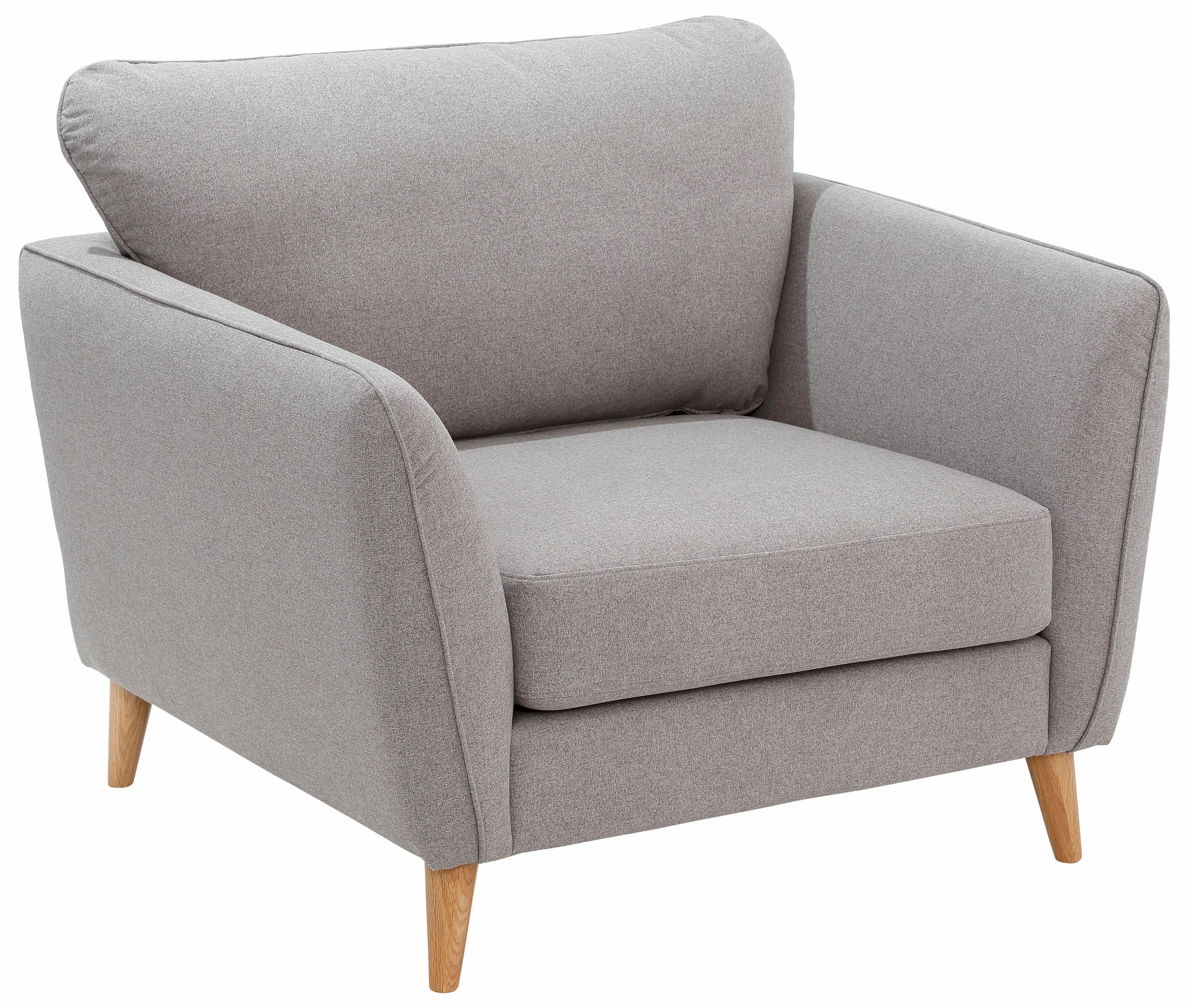 Home affaire Fauteuil Marseille in scandinavische stijl, in 3 stofkwaliteiten, met houten poten