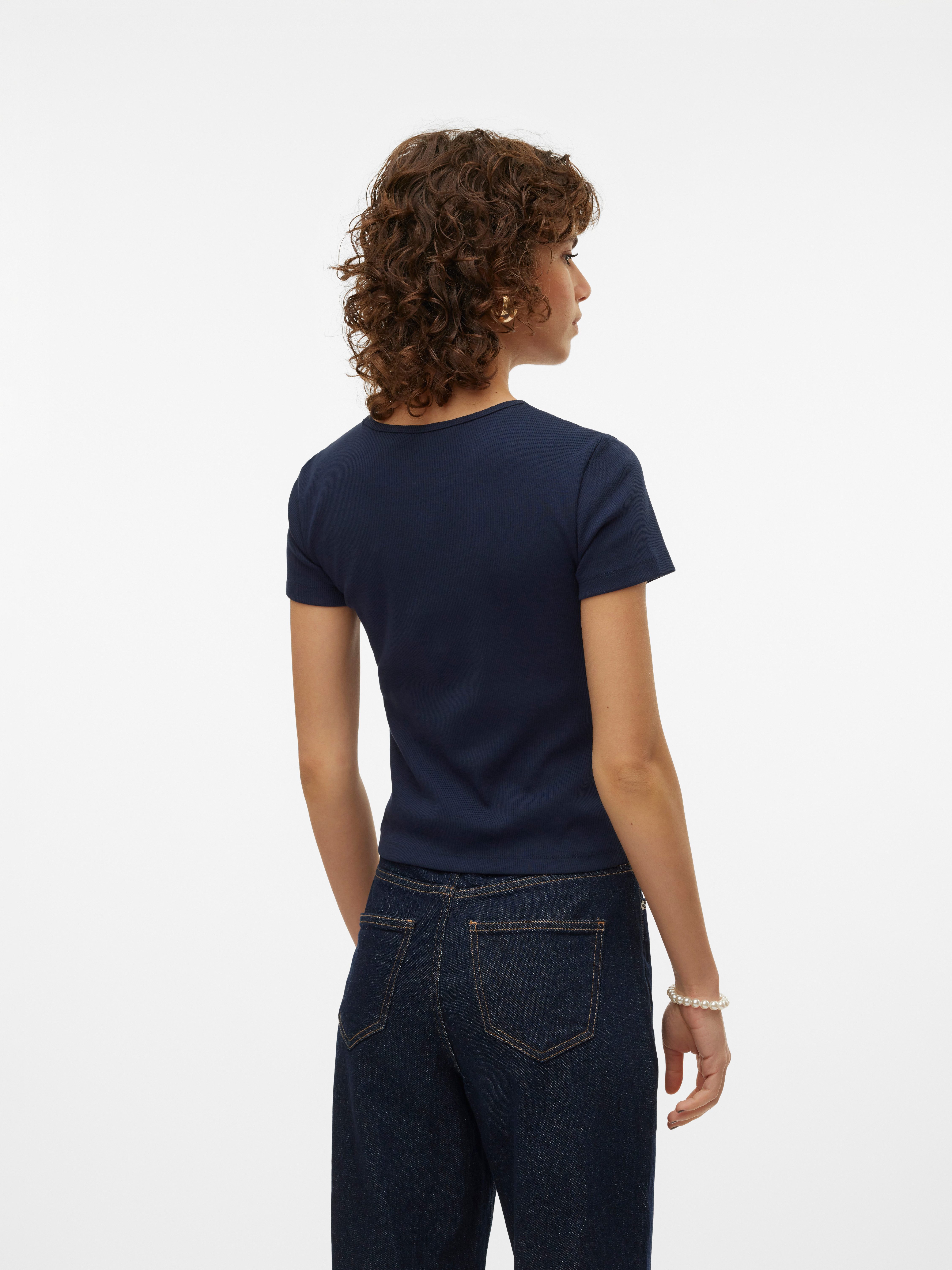 Vero Moda Shirt met ronde hals VMCHLOE SS SHORT TOP JRS NOOS
