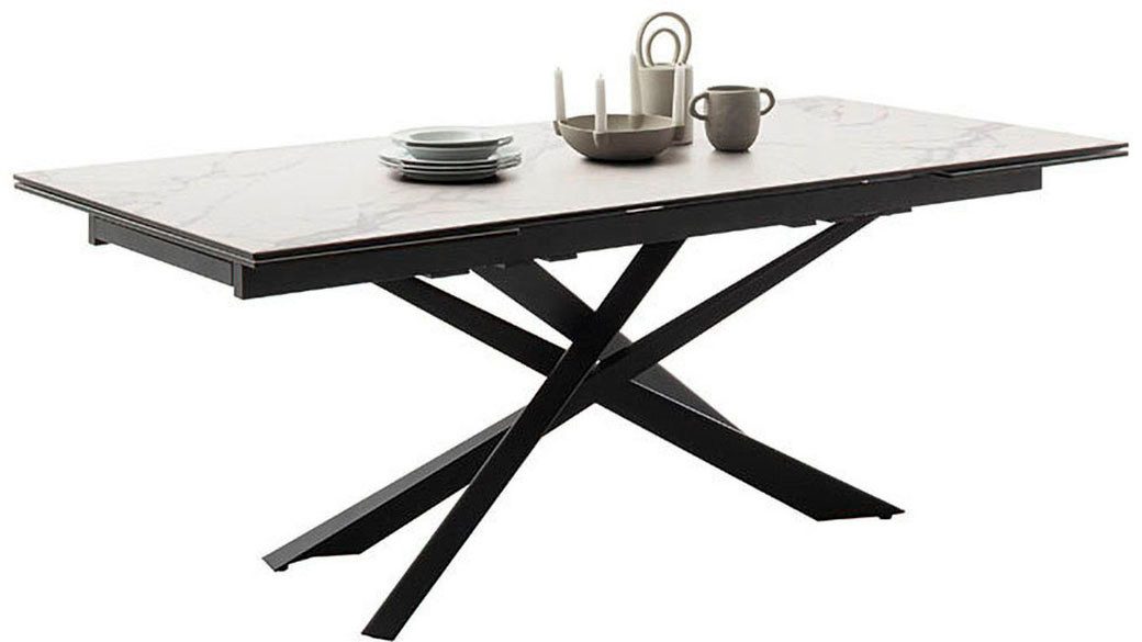 MCA furniture Eettafel TESERO uitschuifbare tafel 200-300 cm Keramiek, metaal, marmer-look, uittrekbaar, belastbaar tot 100 kg, 10-12 personen