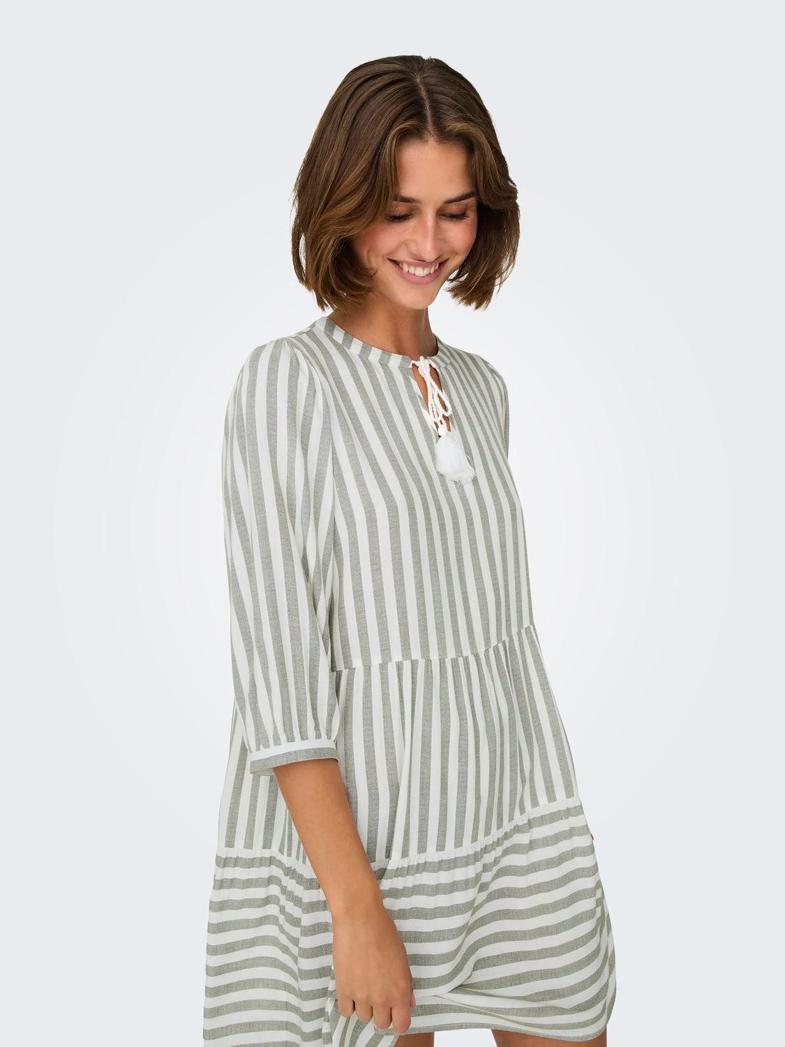 Only Tuniekjurk ONLKAYA 3/4 PUFF SHORT DRESS WVN NOOS