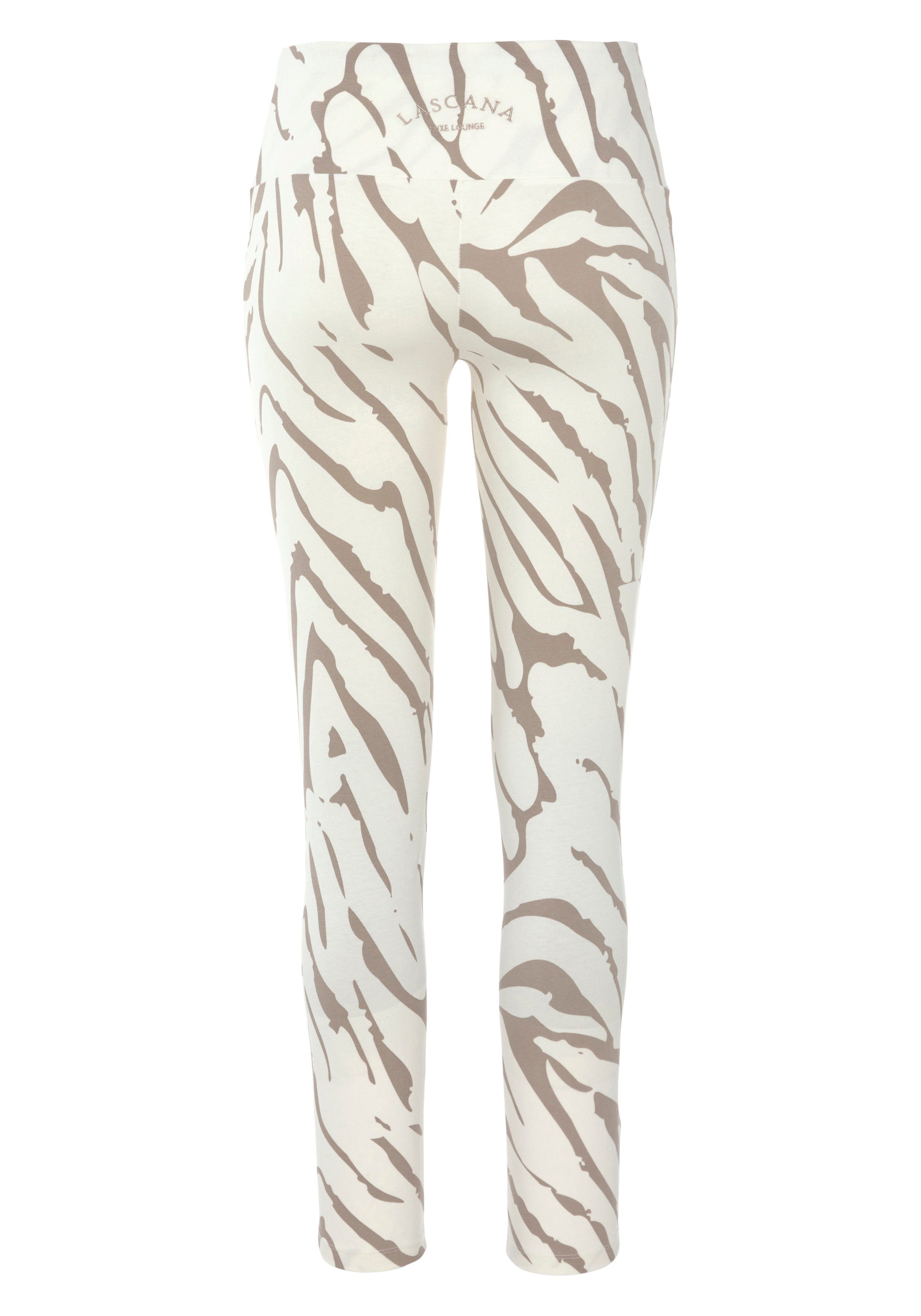 Lascana Legging -Loungebroek met zebramotief en brede band loungewear