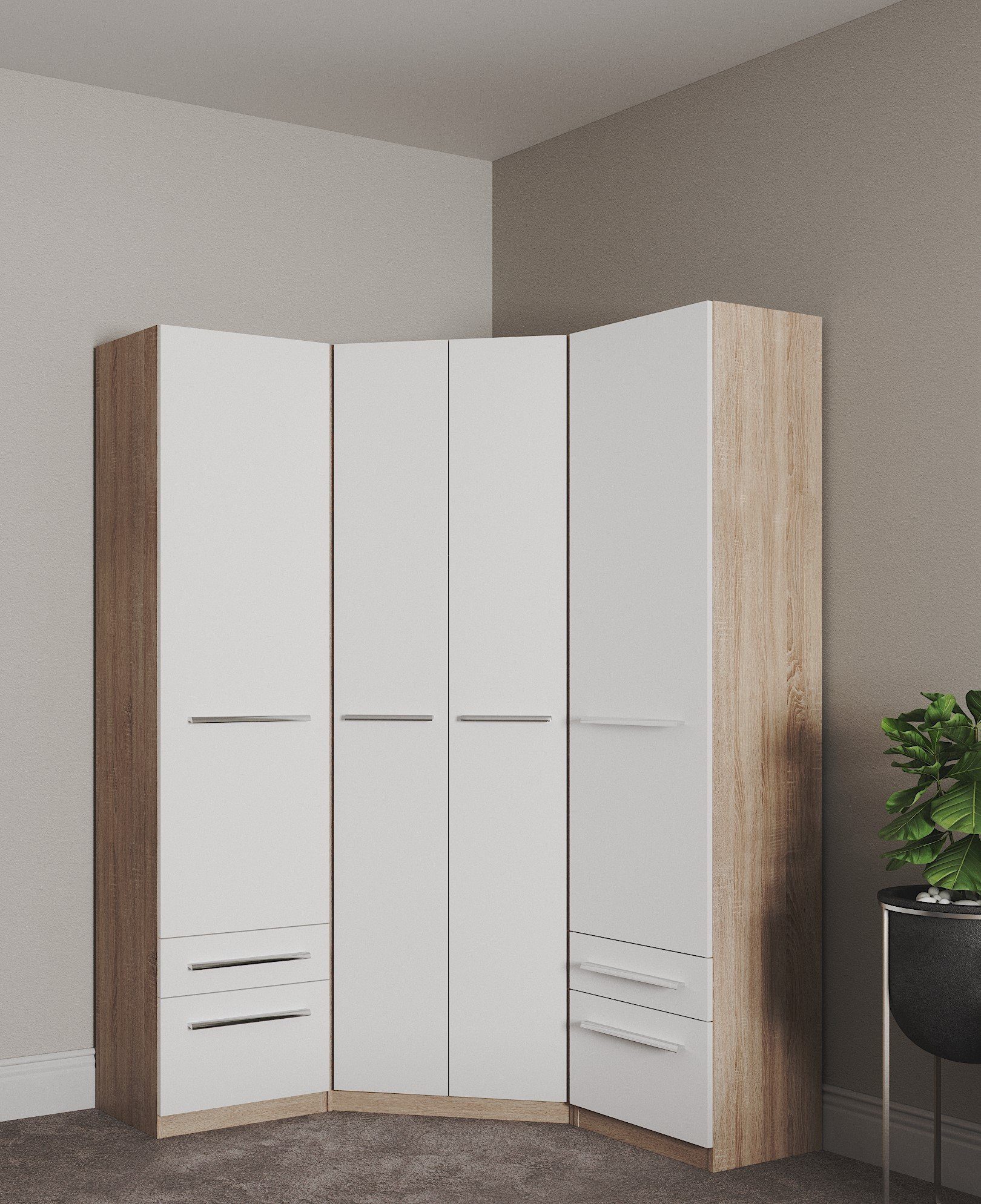 priess Kledingkast Kast garderobe waskast Barcelona in 5 breedtes veel opbergruimte, ruime lades, met spiegel, made in germany