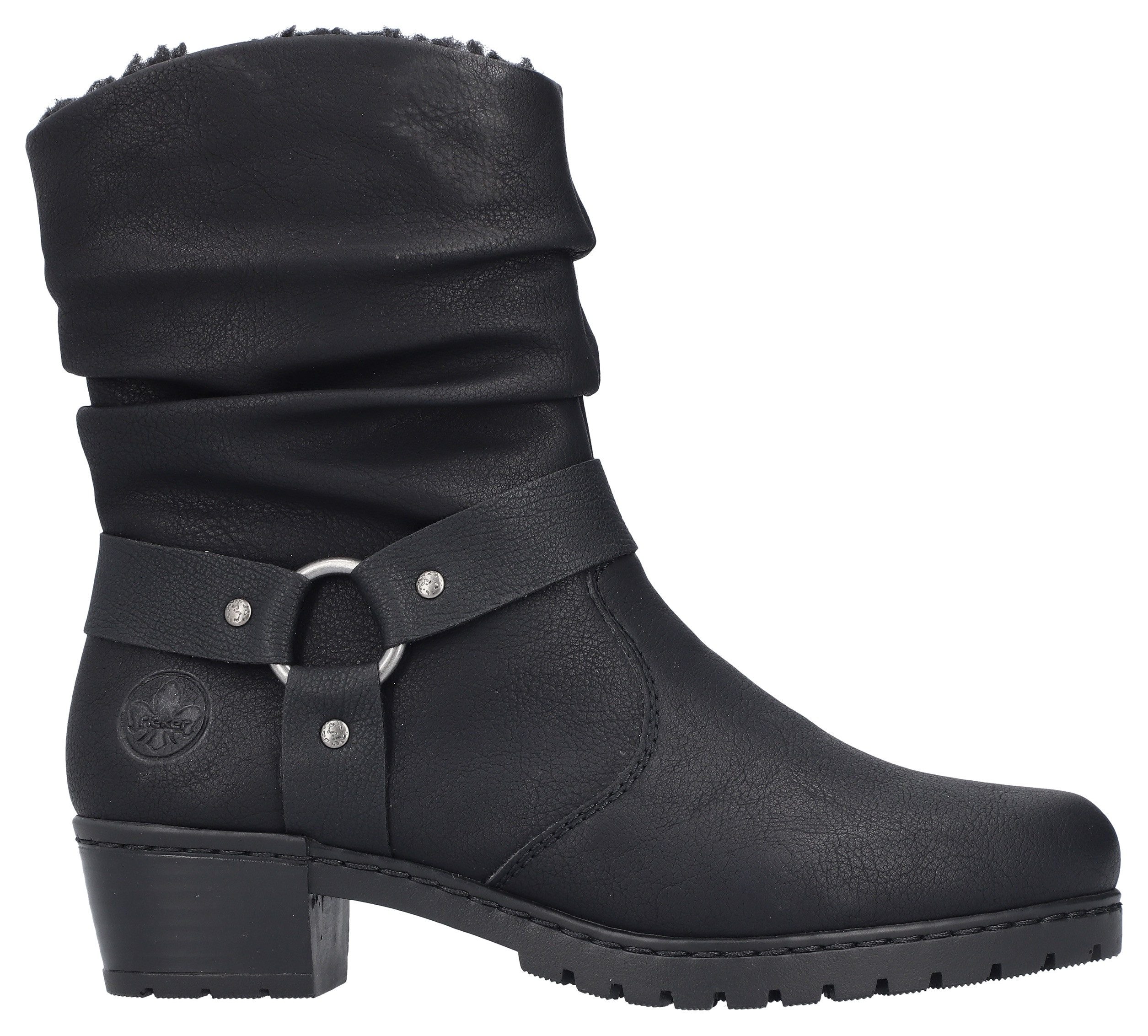 Rieker Winterlaarsjes western-enkellaars, cowboylaarzen, hakken, met decoratieve riem