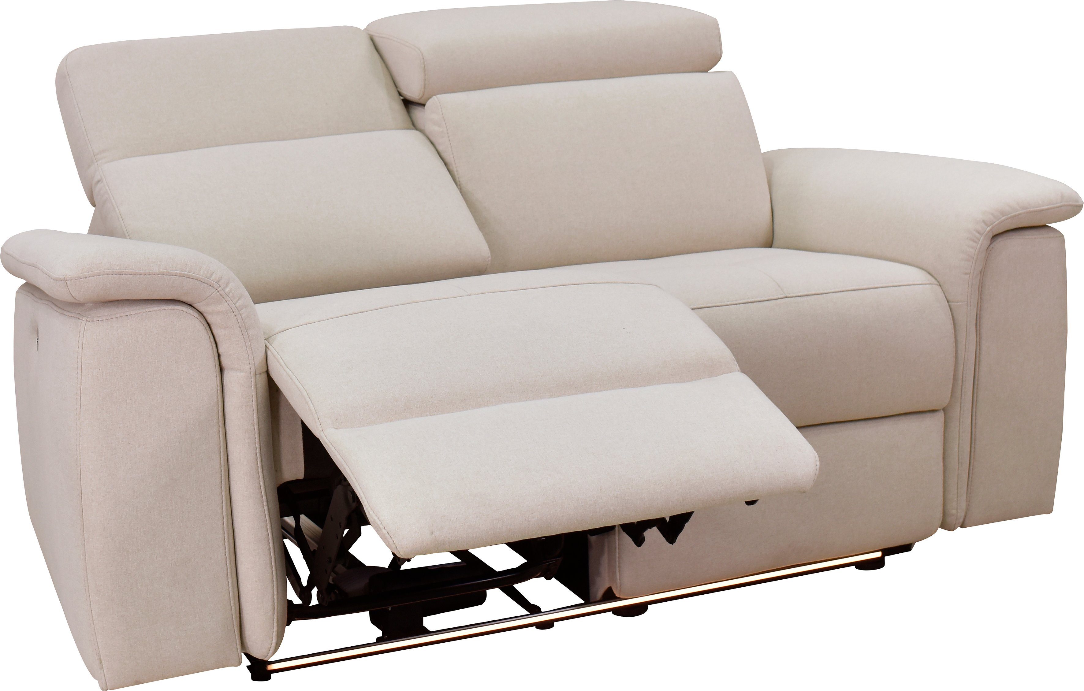 Places of Style 2-zitsbank Pareli 172 cm, handmatige en elektrische relaxfunctie USB, hoofdsteunverstelling, LED, in echt leer, kunstleer, web