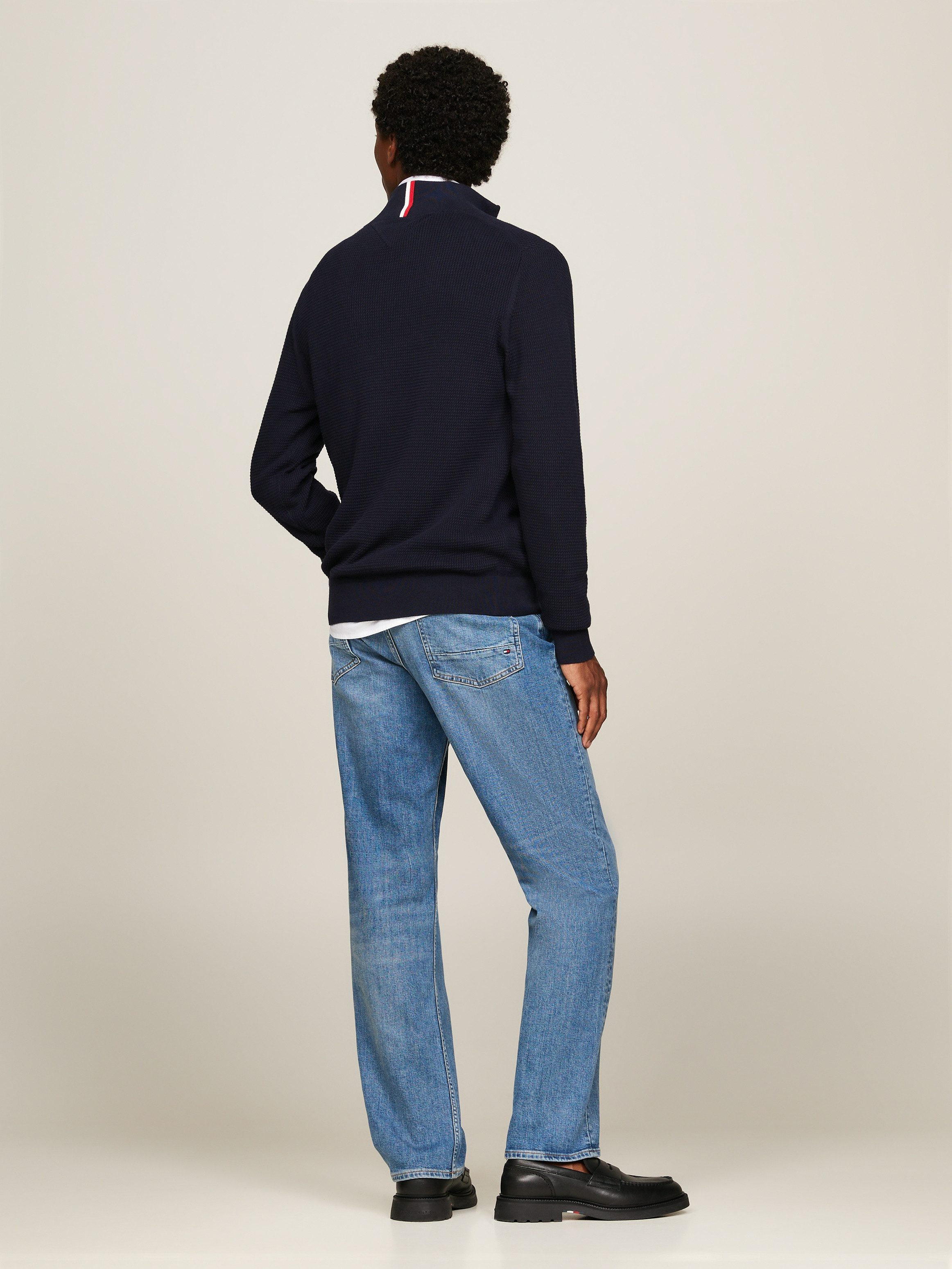 Tommy Hilfiger Gebreide trui REFINED STRUCTURE ZIP MOCK