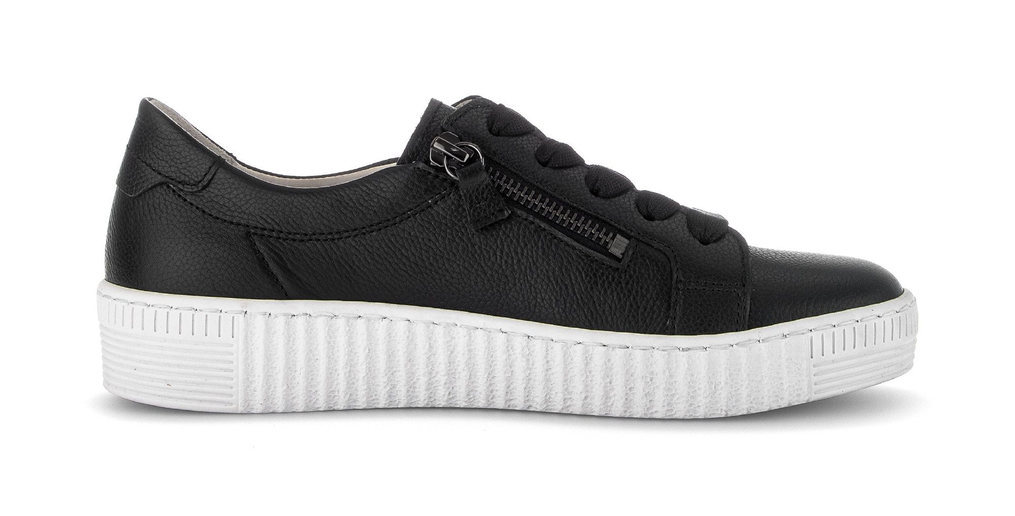 Gabor Plateausneakers vrijetijdsschoen, lage schoen, veterschoen met twee ritsen