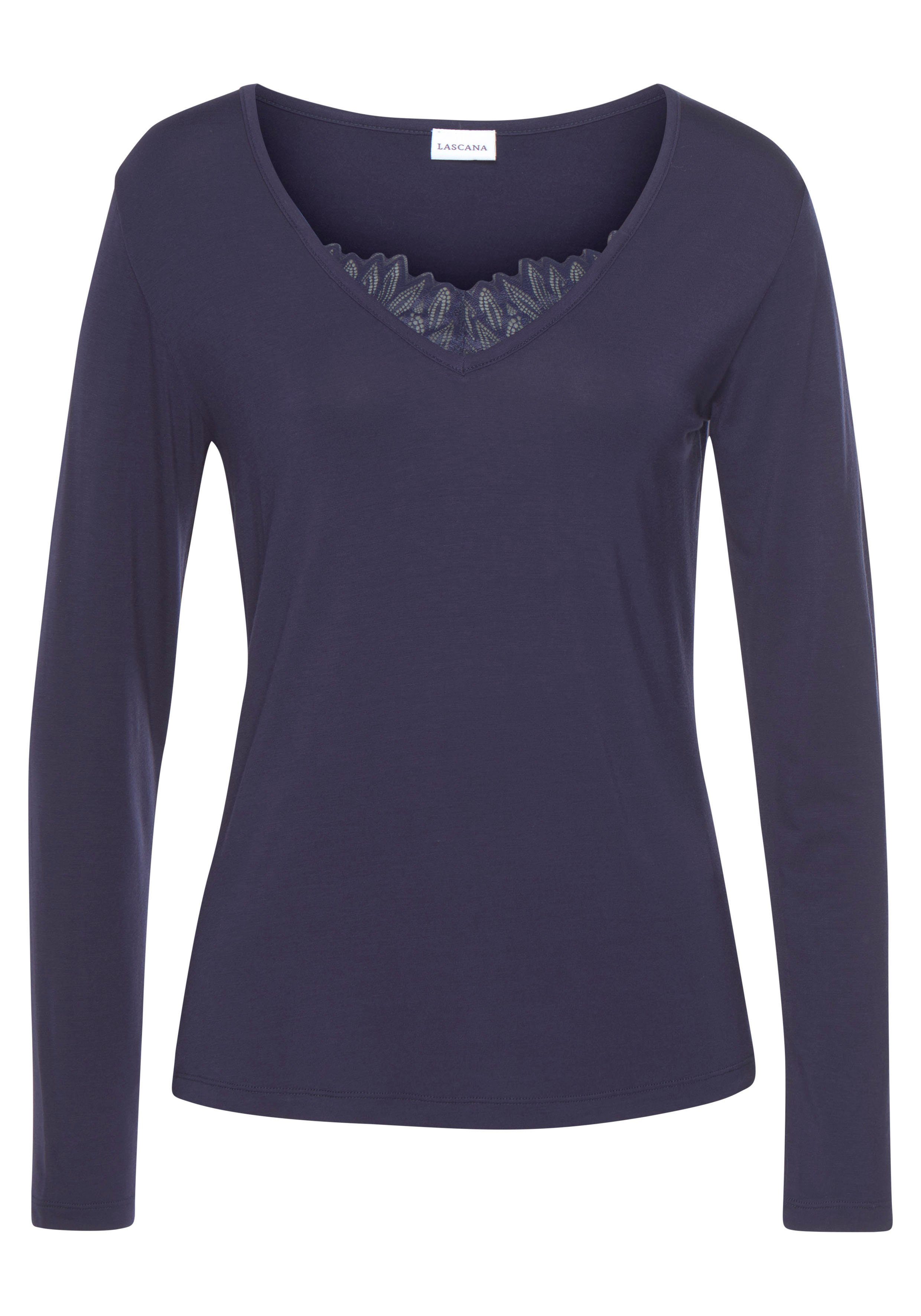 Lascana Pyjama top met kanten details
