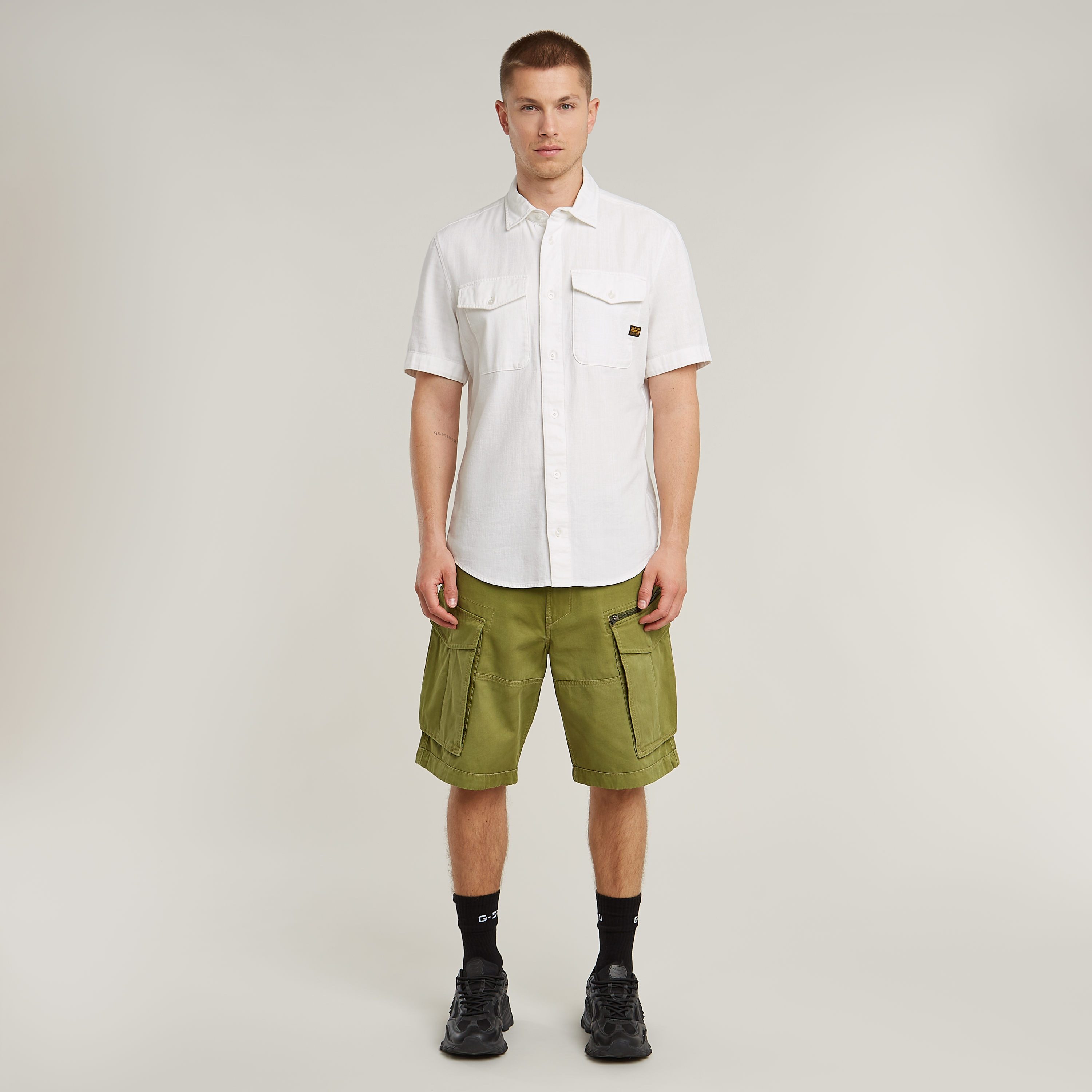 G-Star RAW Overhemd met korte mouwen Marine Slim Shirt met opgestikte zakken