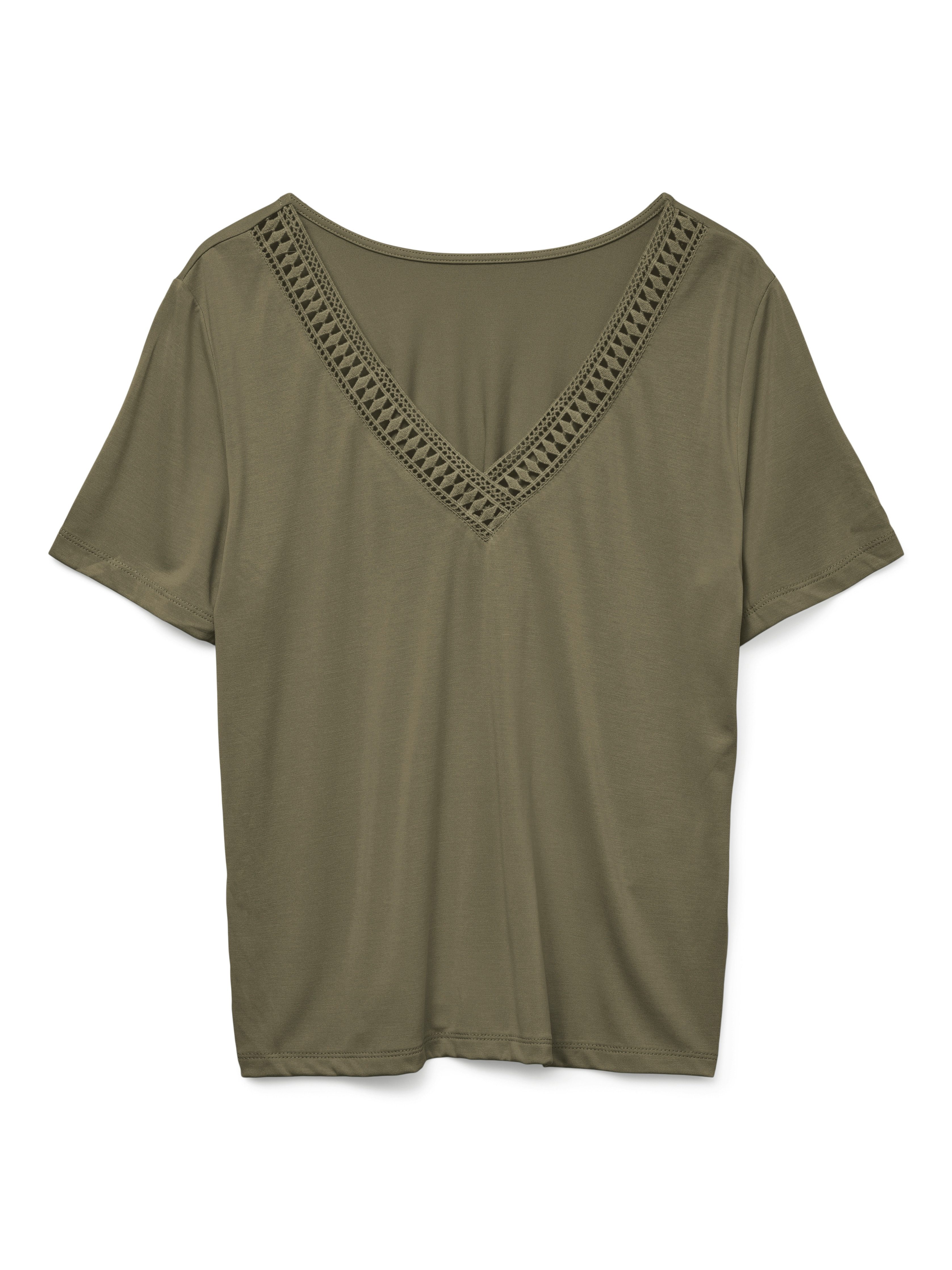 Vero Moda Shirt met korte mouwen VMSAVANNAH LACE 2-WAY SS TOP JRS