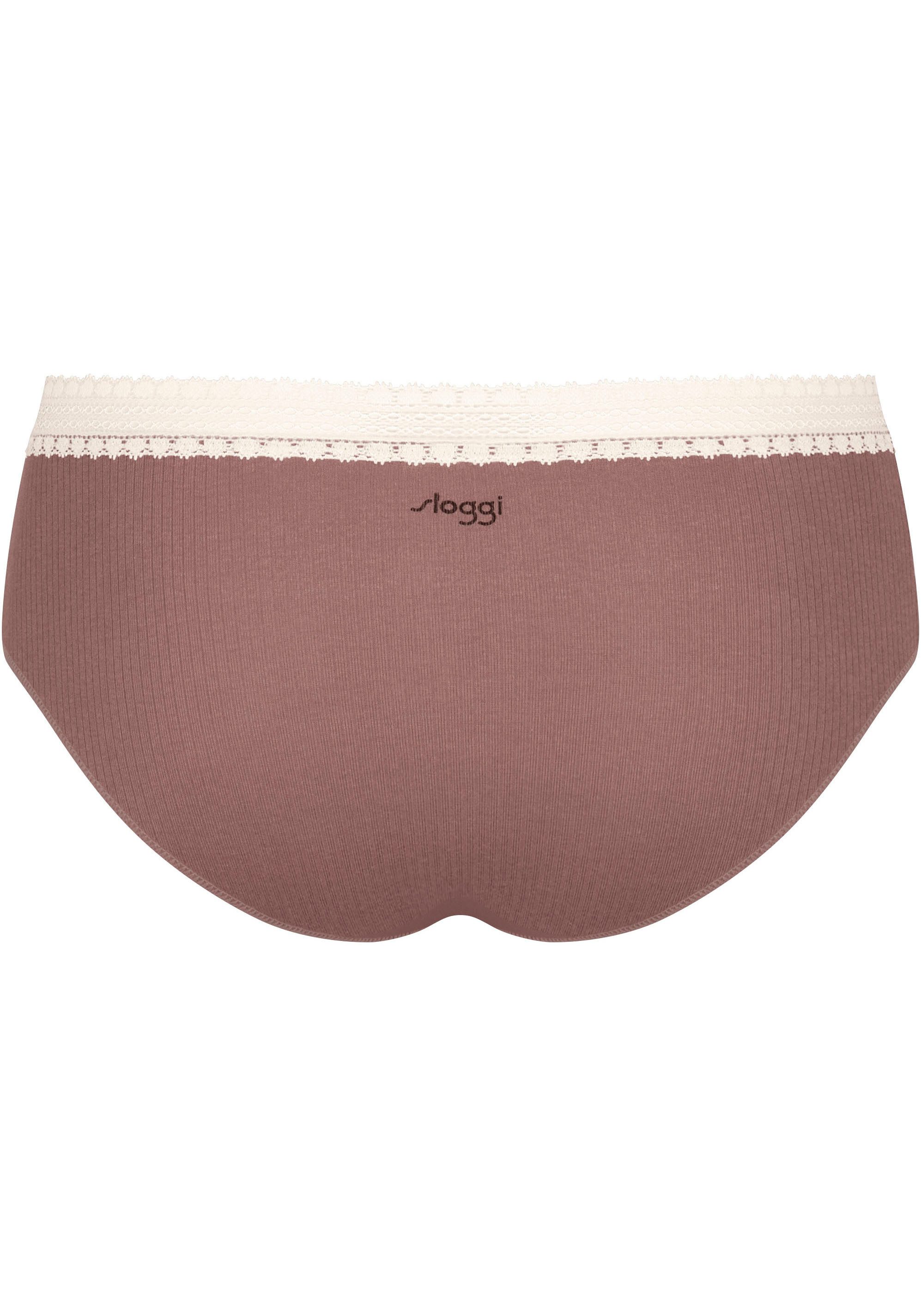 Sloggi Slip GO Ribbed R Hipster C2P zachte ribstof met kantafwerking (2 stuks, Set van 2)