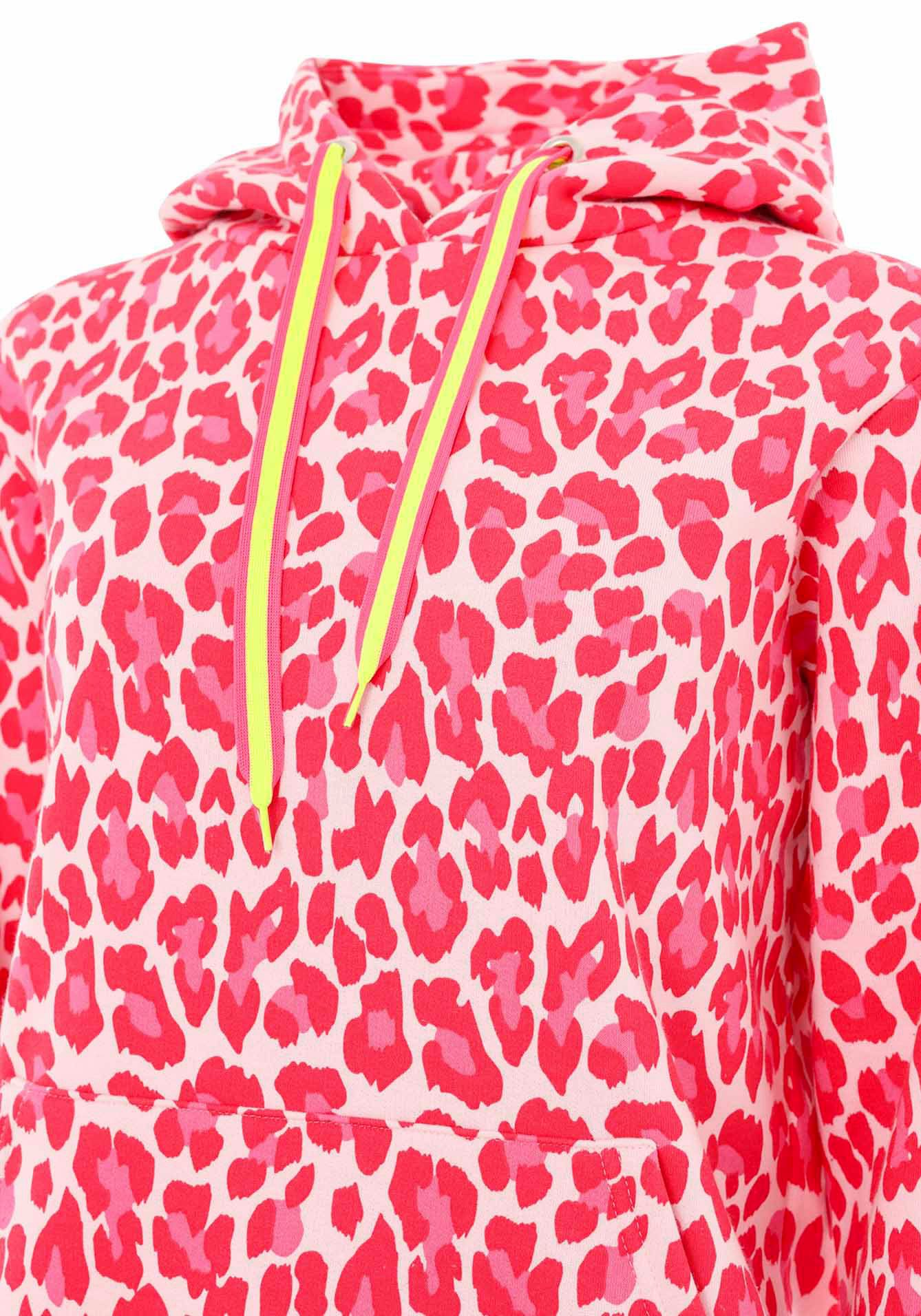 Zwillingsherz Hoodie met dierenontwerp en contrasterende mouwboorden