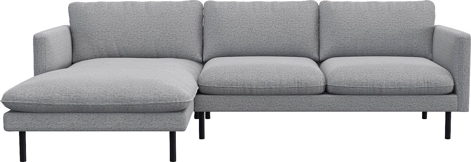 FLEXLUX Hoekbank Bolzano, elegant en comfortabel, L-vorm Zitting van koudschuim & stalen vering, losse zit- en rugkussens grijs, hoekbanken,