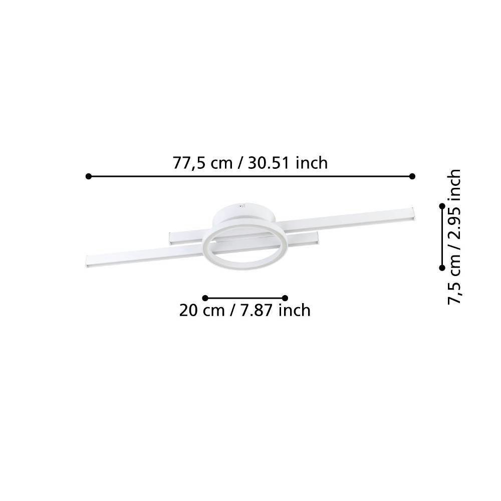 EGLO Plafondlamp AMANDOLO Deckenlampe, Alu, Stahl und Kunststoff, Flurlampe, Lampe dimmbare plafondlamp, afstandsbediening, metaal in wit, rgb backlight (1 stuk)