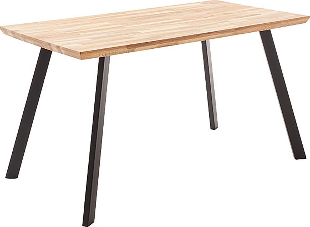 MCA living Eettafel Zeballos, TOPSELLER! Tafelblad van Zerreiche, Zwitserse rand, belastbaar tot 100 kg (1 stuk)