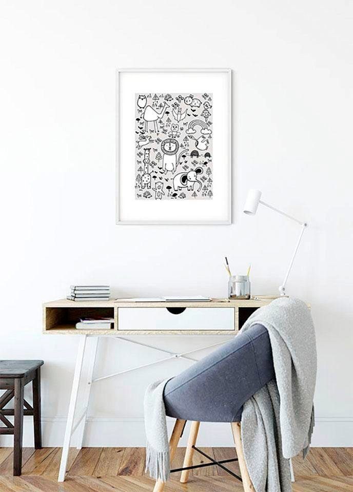 Komar Wanddecoratie Scribble park Wanddecoratie - zonder lijst (1 stuk)