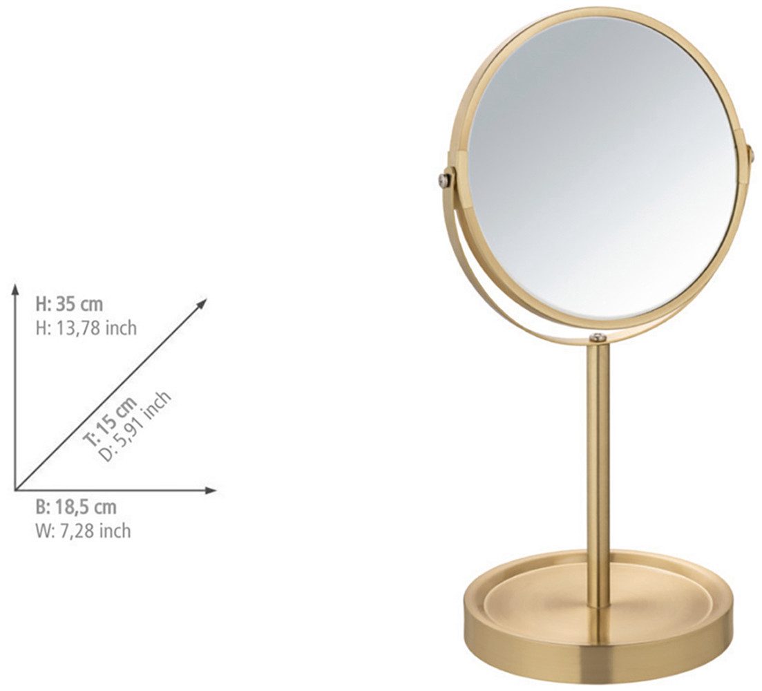 WENKO Verticale spiegel Modell Alata Cosmetic mirror met sieradenhouder, 1x en 3x vergroting, Ø17