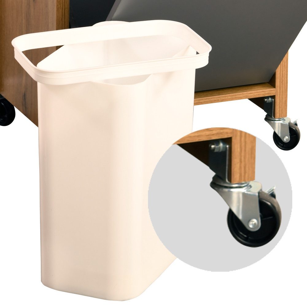 KESPER for kitchen & home Keukentrolley Rollwagen inclusief prullenbak, eik, FSC