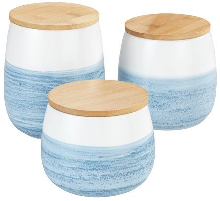 WENKO Voorraadbus Model Mala Opbergdoos voor voorraad met aquarel-decor, luchtdichte deksel (1-delig)