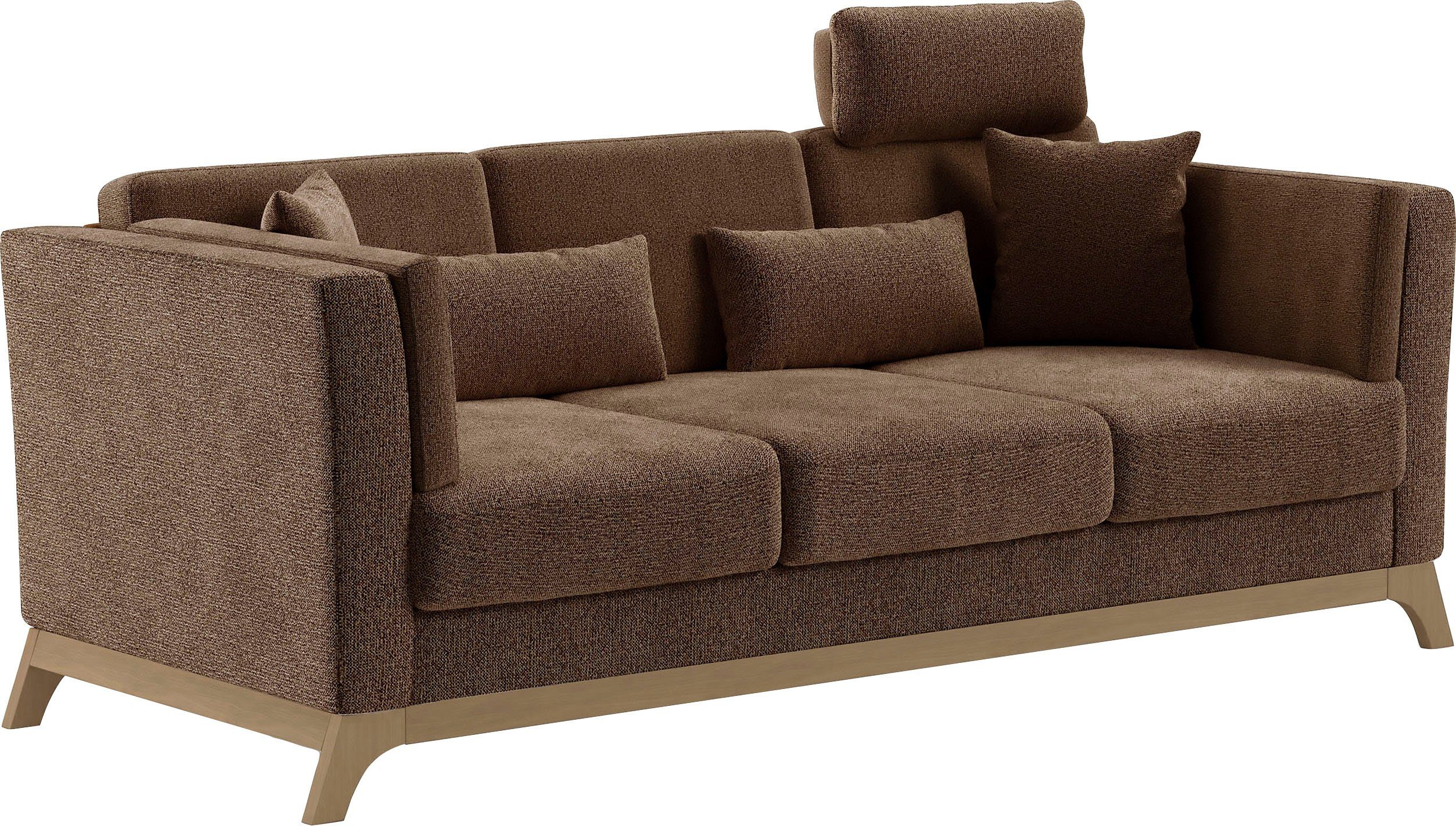 Home affaire 3-zitsbank Viva met houten frame van beukenhout