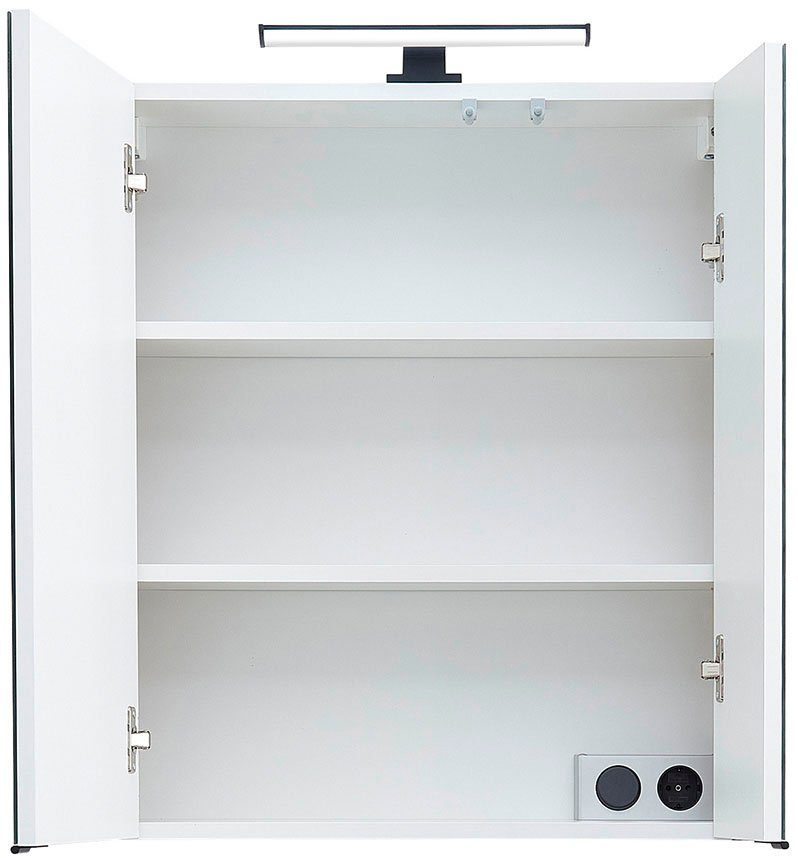 Saphir Badkamerserie Quickset 395 3-delig, wastafelonderkast met led-spiegelkast Middel kast, incl. deurdemper, 6 deuren, 1 lade, badkamer set (4-delig)