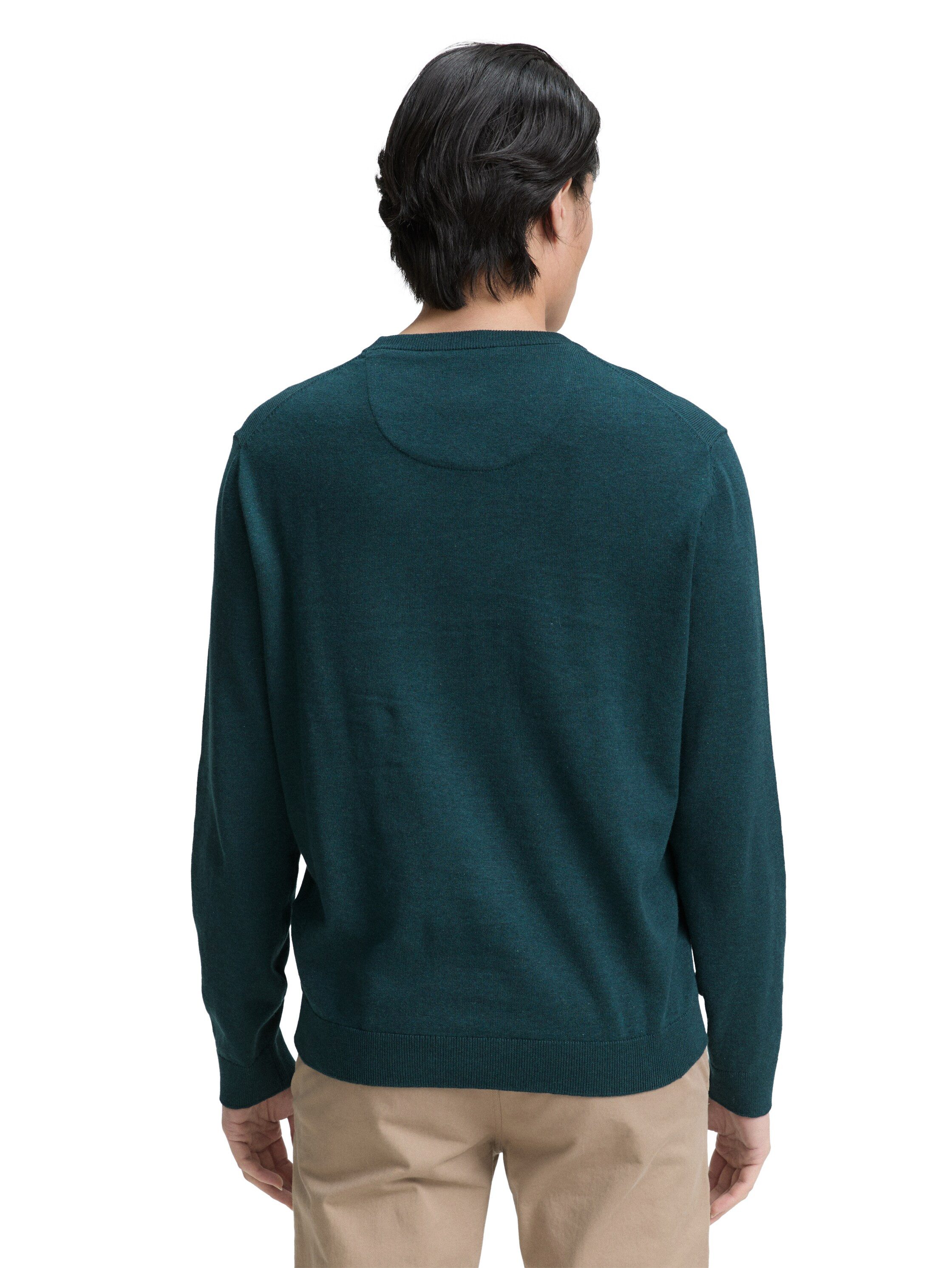 Tom Tailor Trui met ronde hals met geborduurd logo