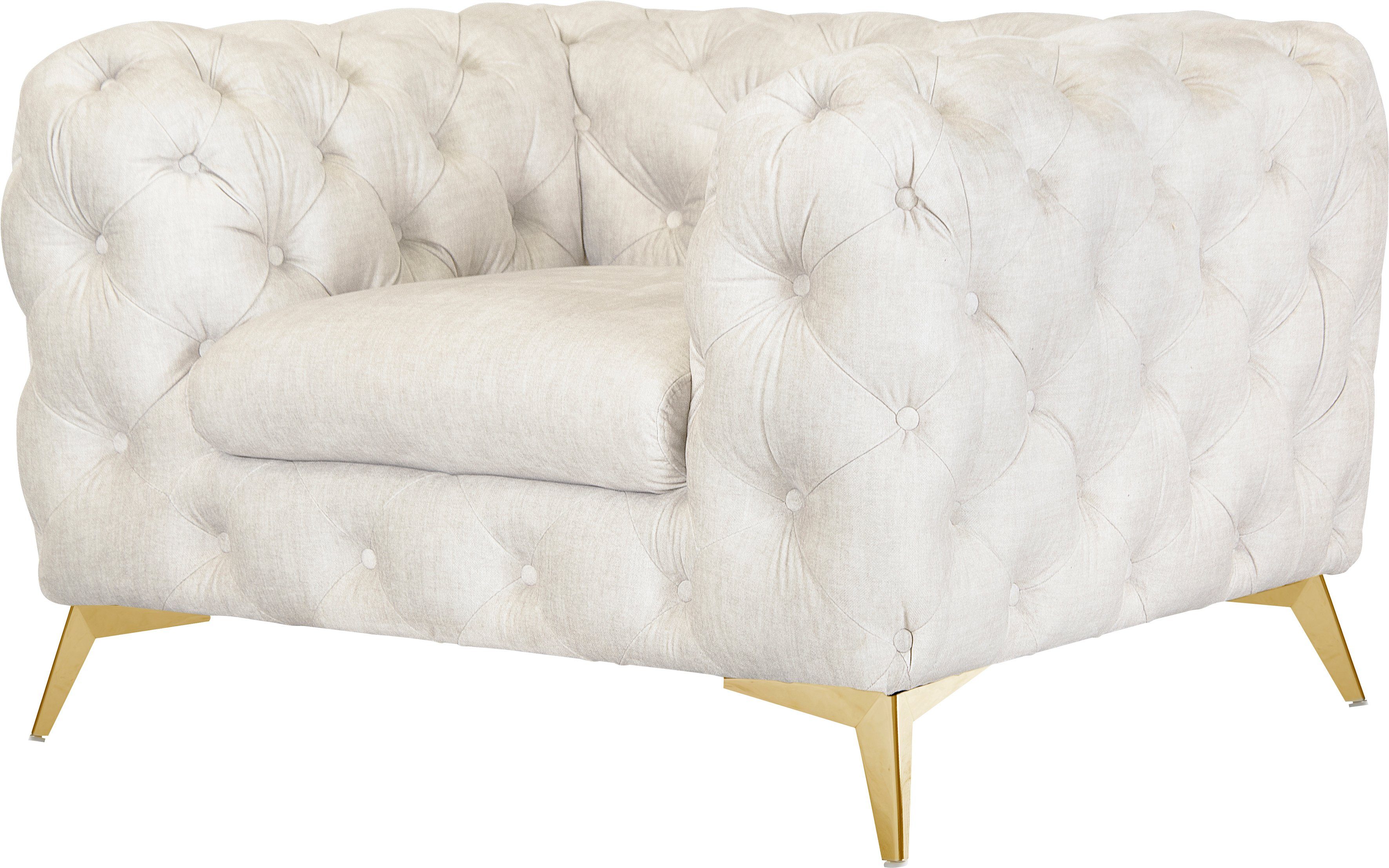 Leonique Chesterfield-fauteuil Glynis Fauteuil luxueuze capitonnage, moderne chesterfield look, kleur van de poten ter keuze