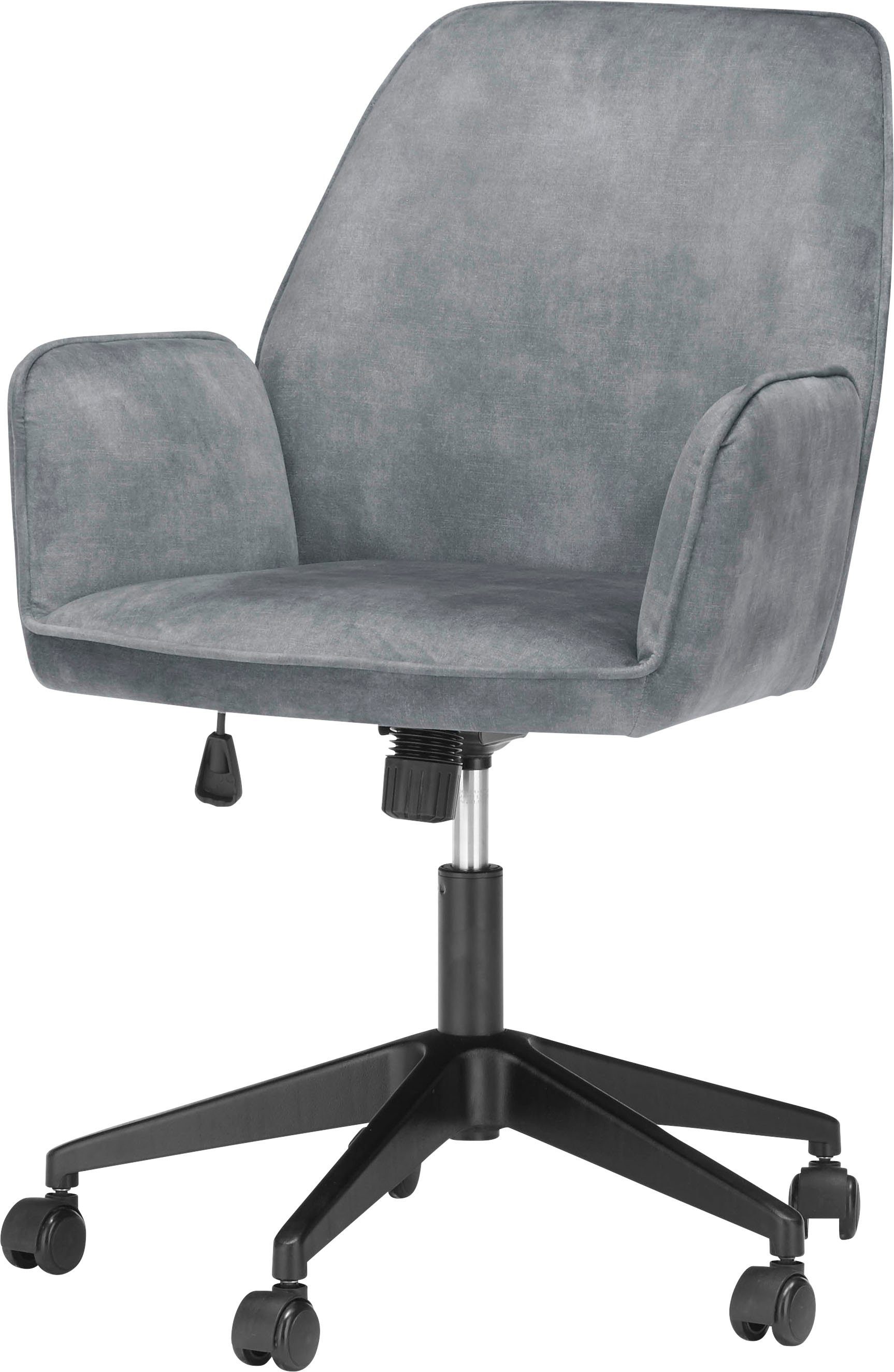 MCA furniture Bureaustoel O-Ottawa Fluweel, bureaustoel met traploos instelbare comfortabele zithoogte