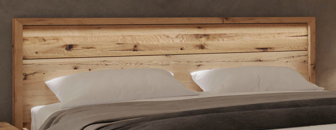 Home affaire Massief houten ledikant Ambroise van wilde eik inclusief ledverlichting