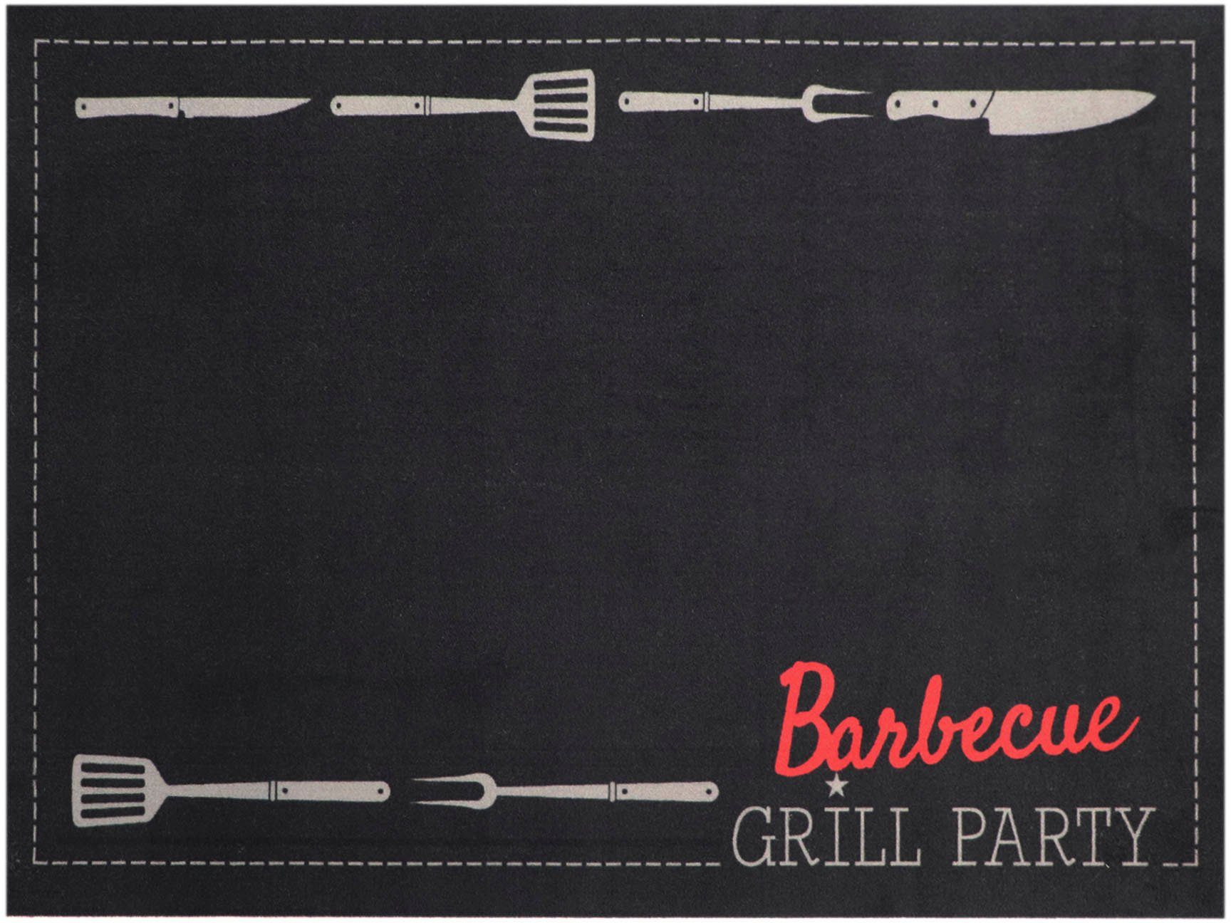 Primaflor-Ideen in Textil Mat Barbecue-onderlegger GRILL PARTY Inloopmat, barbecuemat resp. barbecue-onderlegger ideaal als vloerbescherming, antislip, geschikt voor binnen en buit
